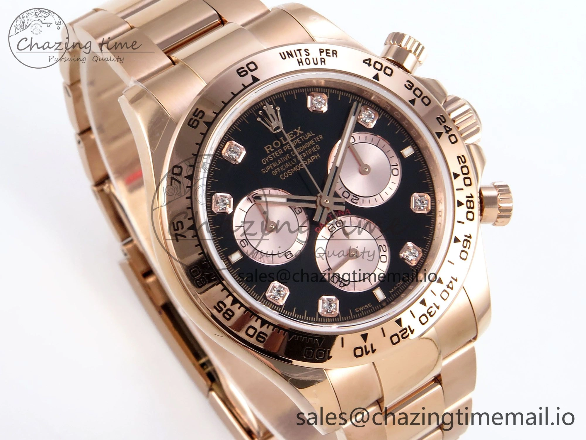 Daytona 126505 QF 1:1 Best Edition Black RG Diamonds Dial on RG Braclet SH4131 V5
