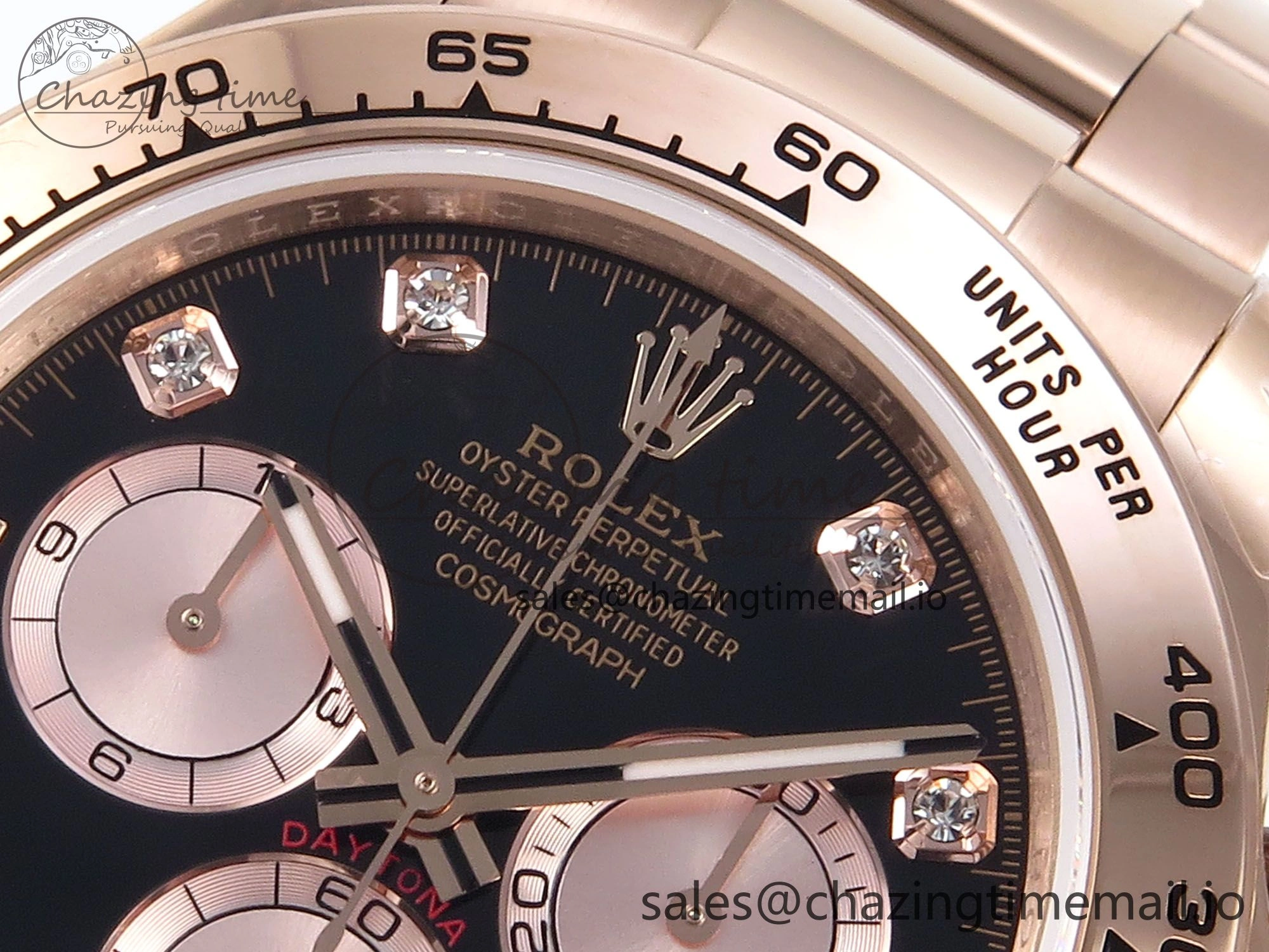 Daytona 126505 QF 1:1 Best Edition Black RG Diamonds Dial on RG Braclet SH4131 V5