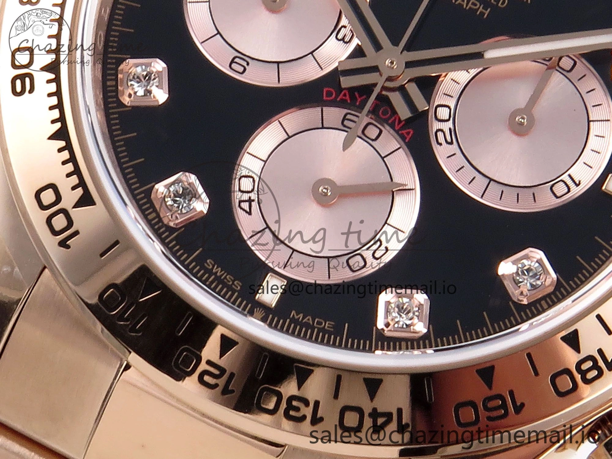 Daytona 126505 QF 1:1 Best Edition Black RG Diamonds Dial on RG Braclet SH4131 V5