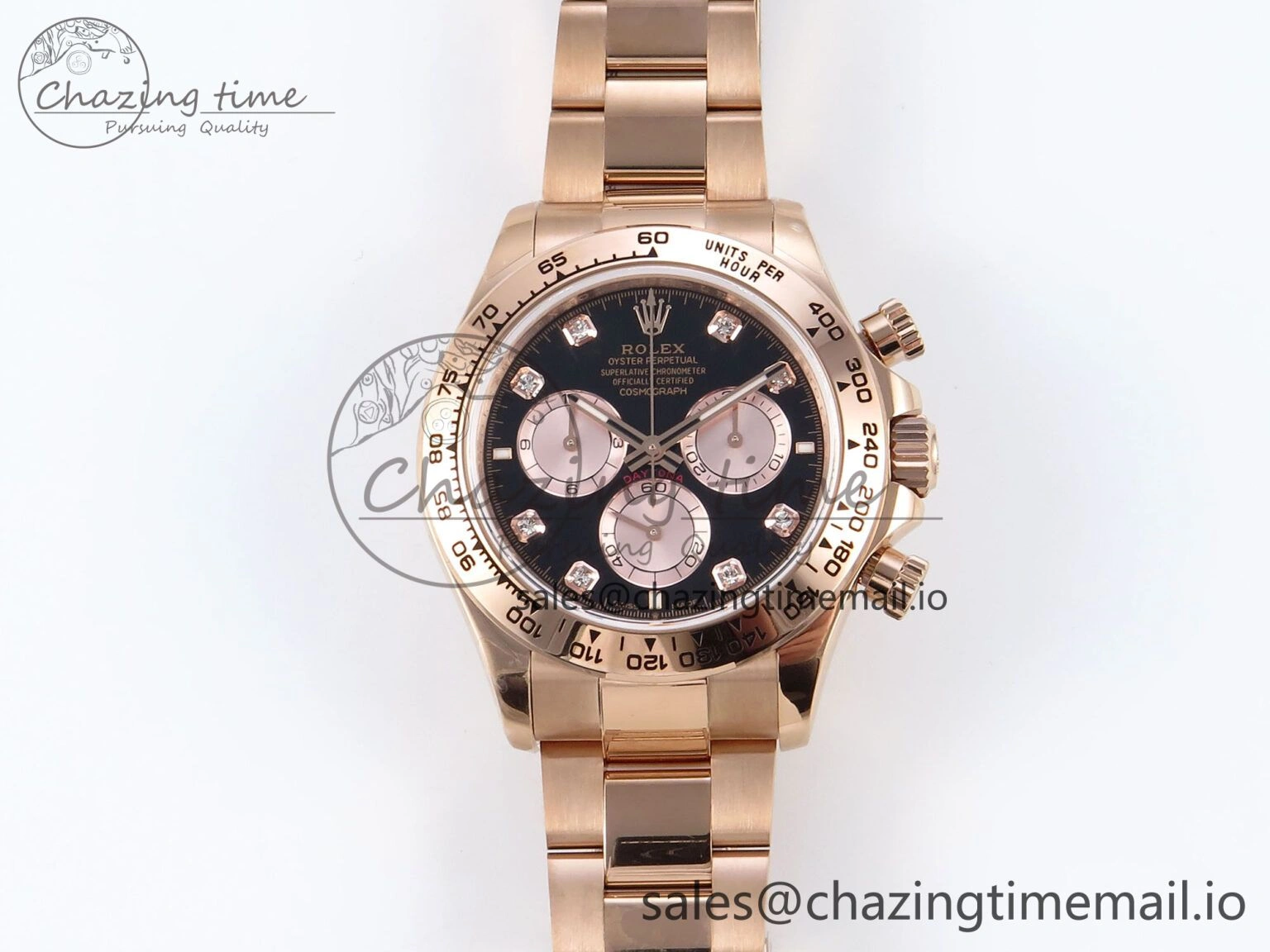 Daytona 126505 QF 1:1 Best Edition Black RG Diamonds Dial on RG Braclet SH4131 V5