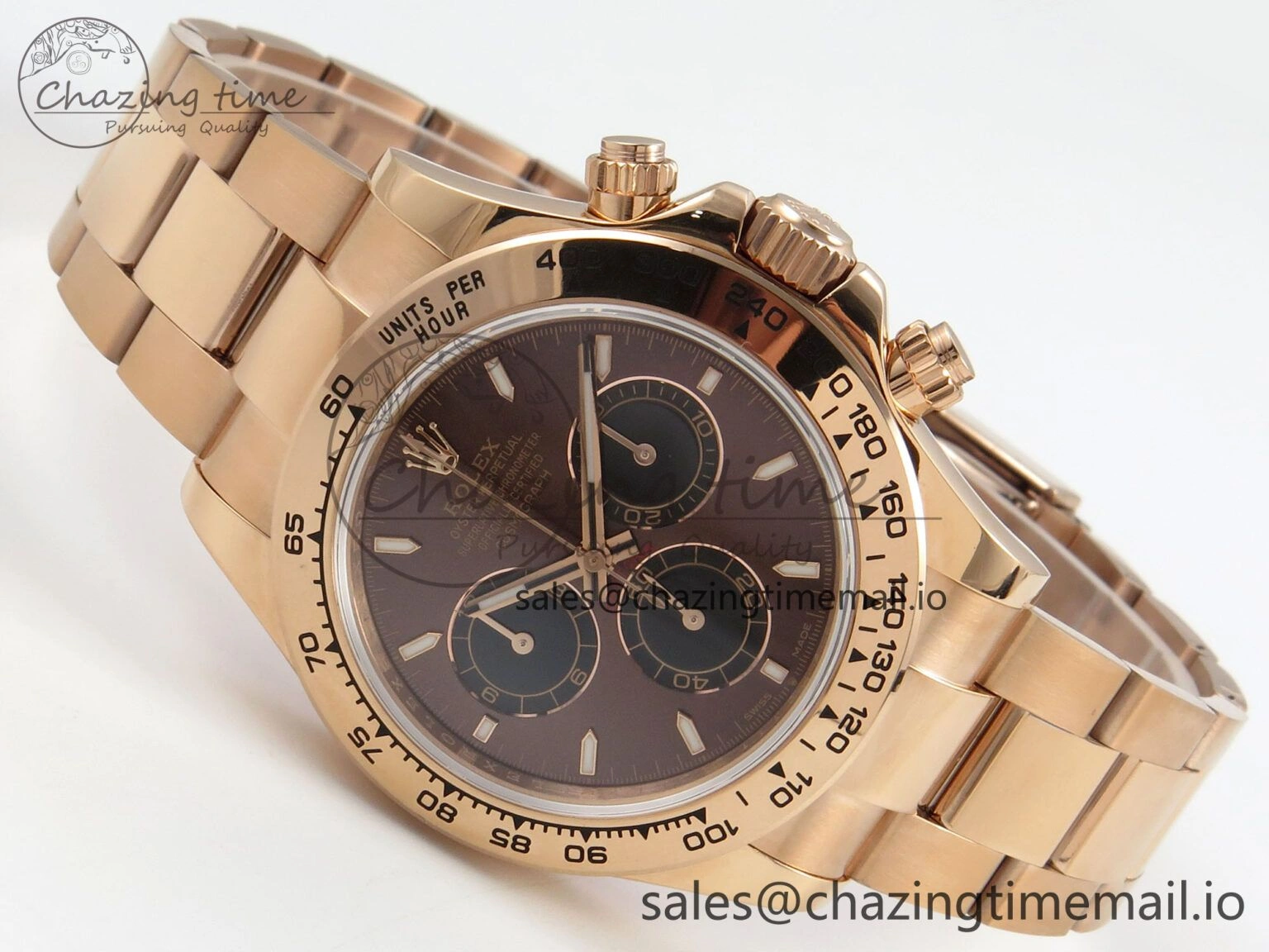Daytona 126505 QF 1:1 Best Edition Brown Dial Stick Markers On RG Bracelet SH4131 V6（Gain Weight）