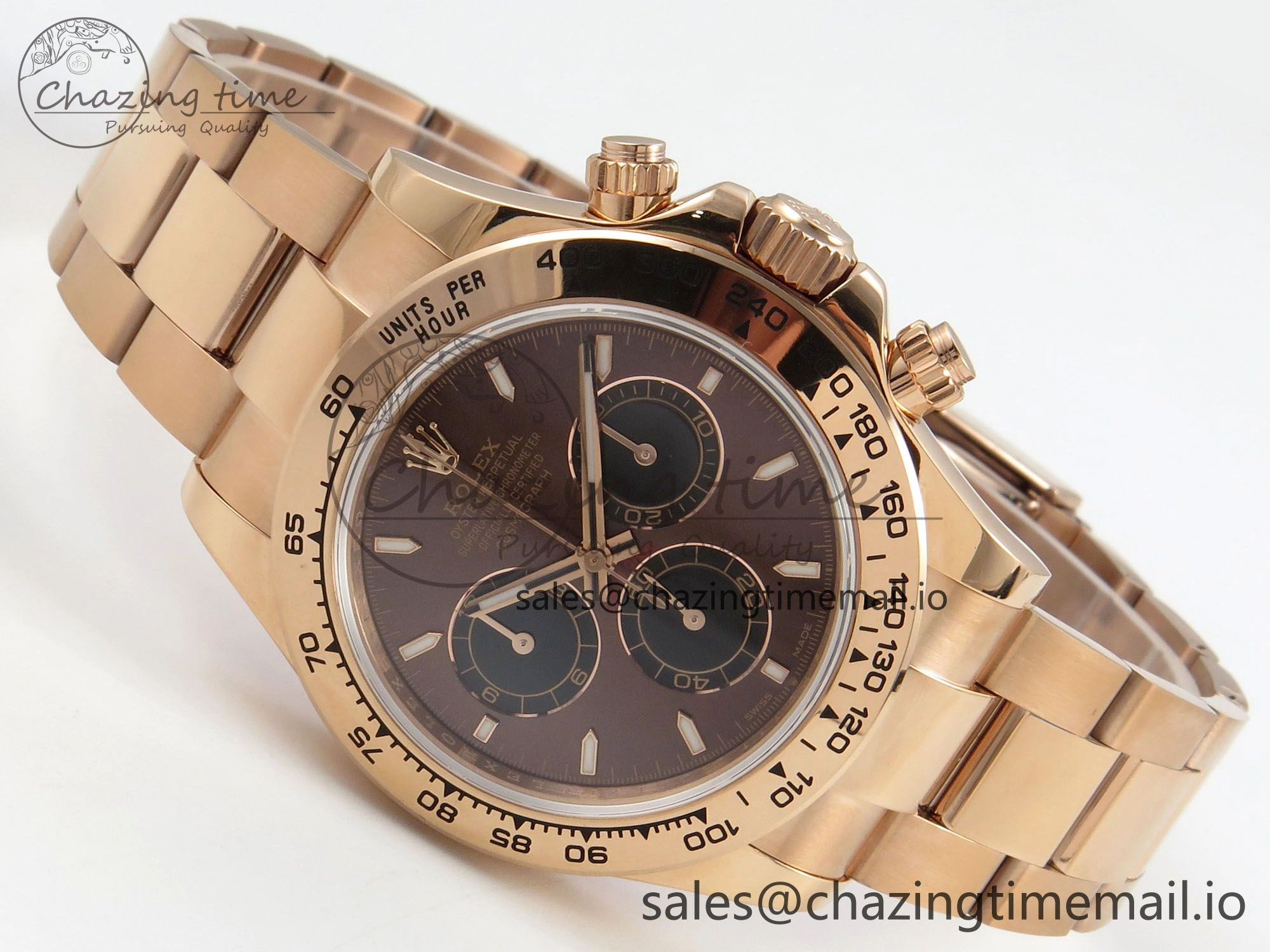 Daytona 126505 QF 1:1 Best Edition Brown Dial Stick Markers On RG Bracelet SH4131 V6（Gain Weight）