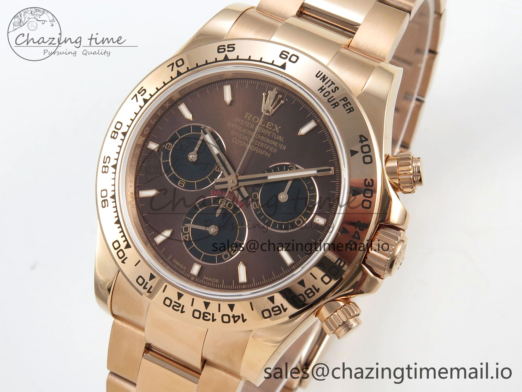 Daytona 126505 QF 1:1 Best Edition Brown Dial Stick Markers On RG Bracelet SH4131 V6（Gain Weight）
