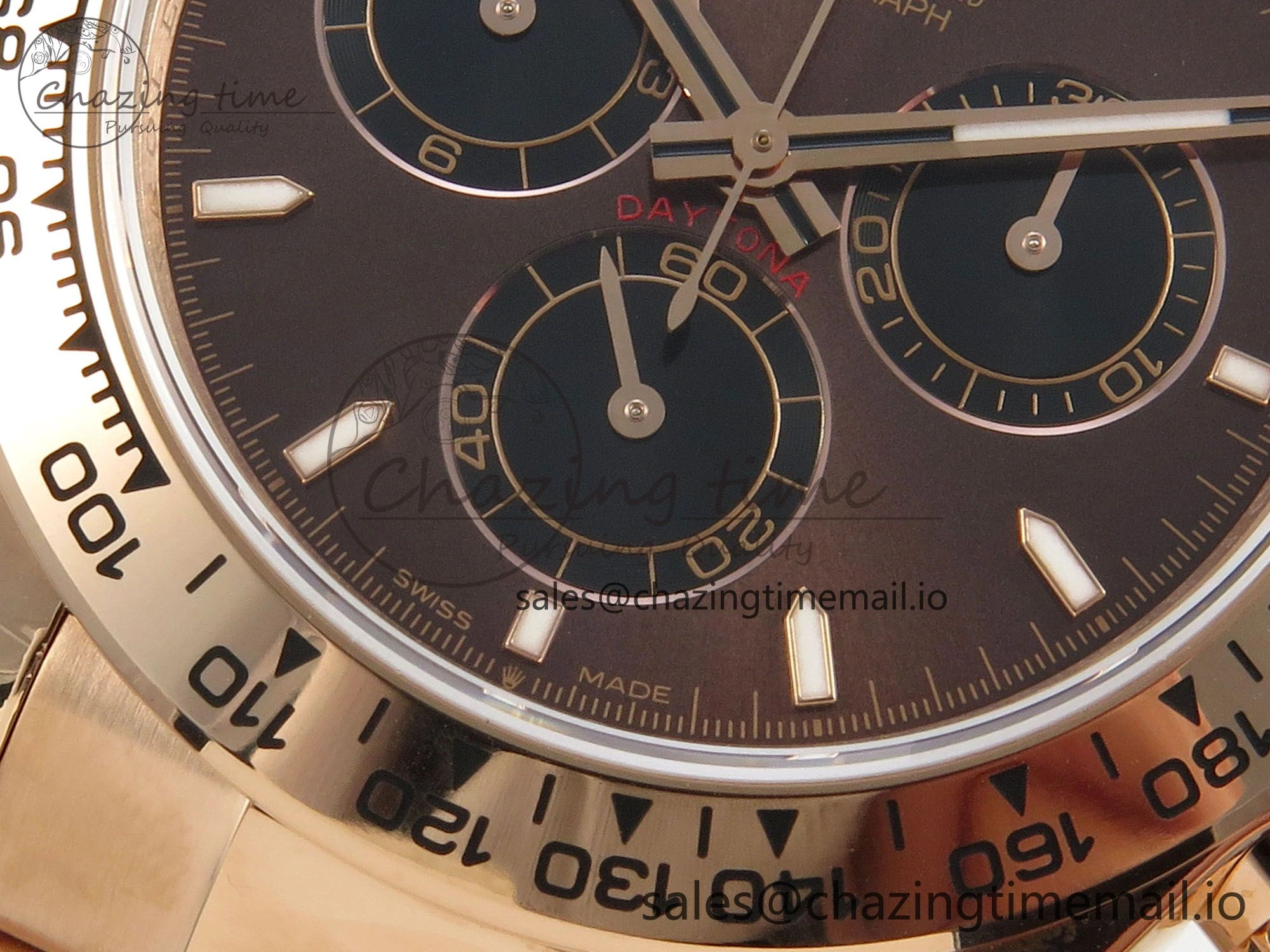 Daytona 126505 QF 1:1 Best Edition Brown Dial Stick Markers On RG Bracelet SH4131 V6（Gain Weight）