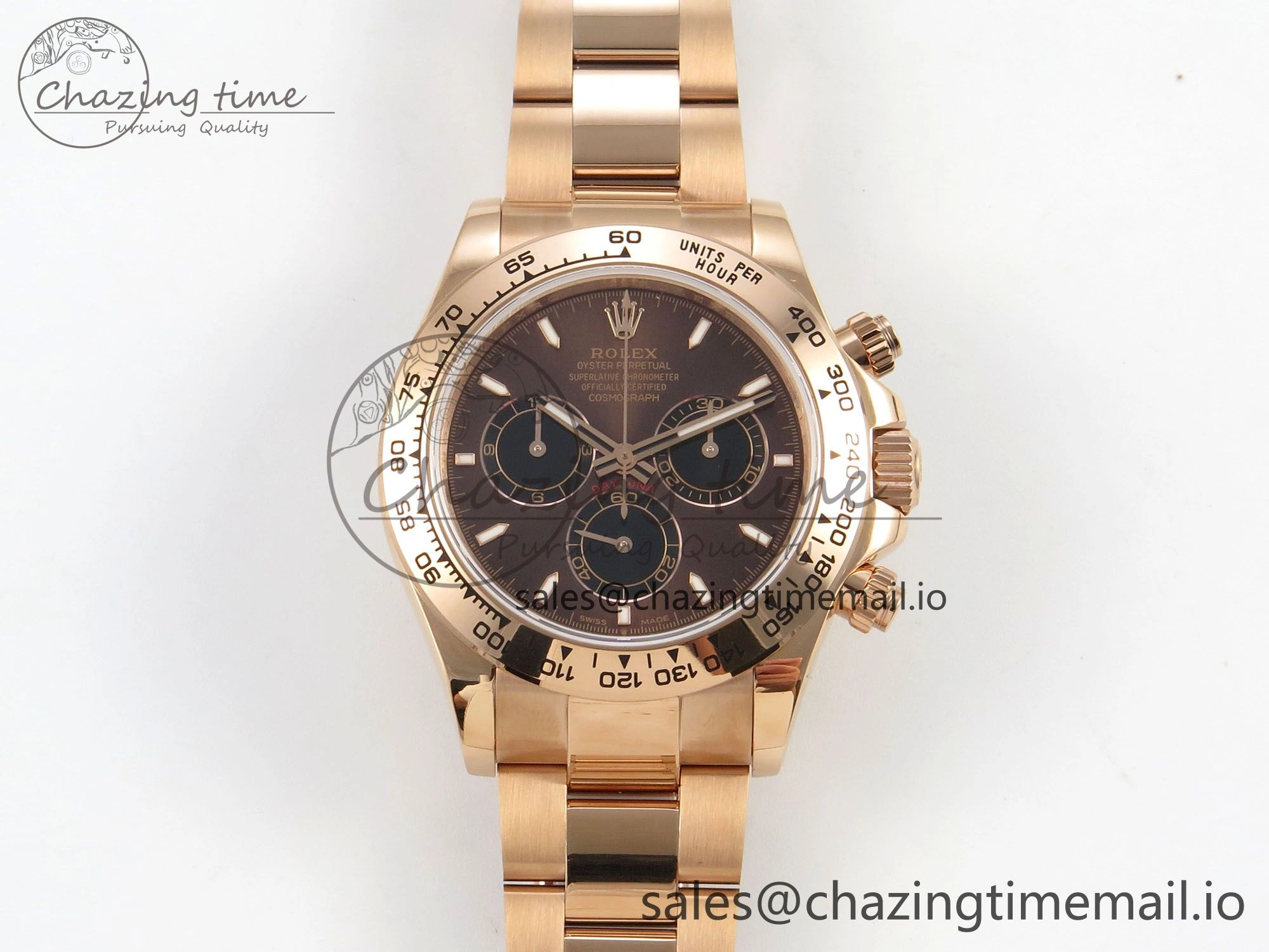 Daytona 126505 QF 1:1 Best Edition Brown Dial Stick Markers On RG Bracelet SH4131 V6（Gain Weight）