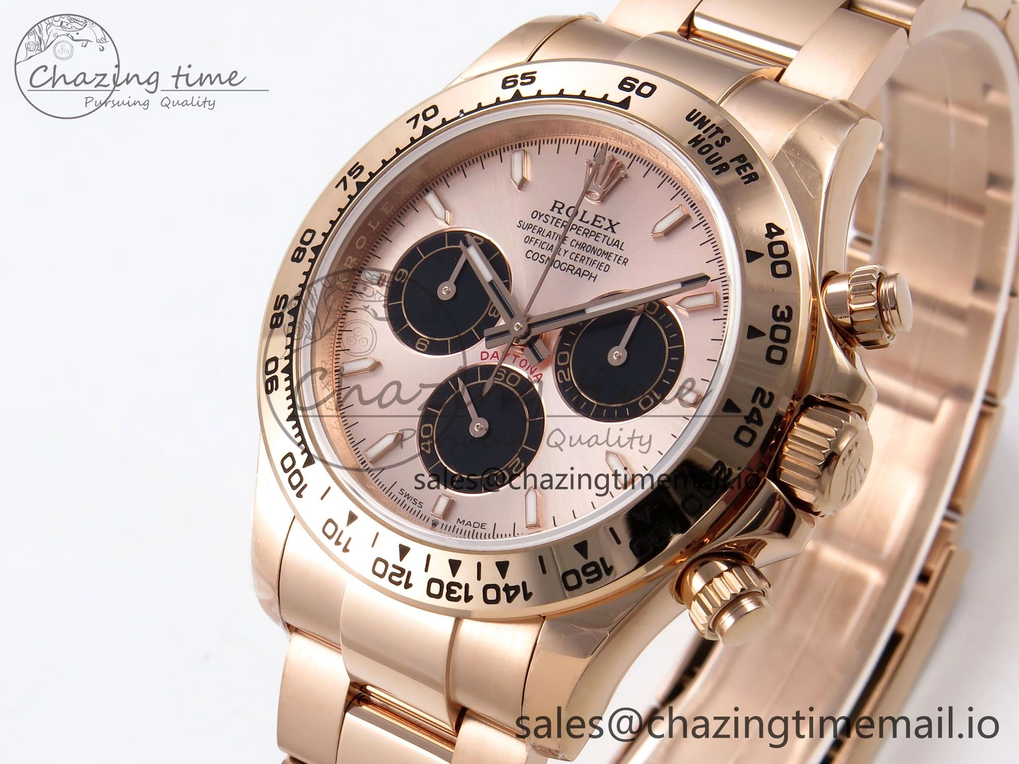 Daytona 126505 QF 1:1 Best Edition RG Black Dial on RG Bracelet SH4131 V6 (Gain Weight）