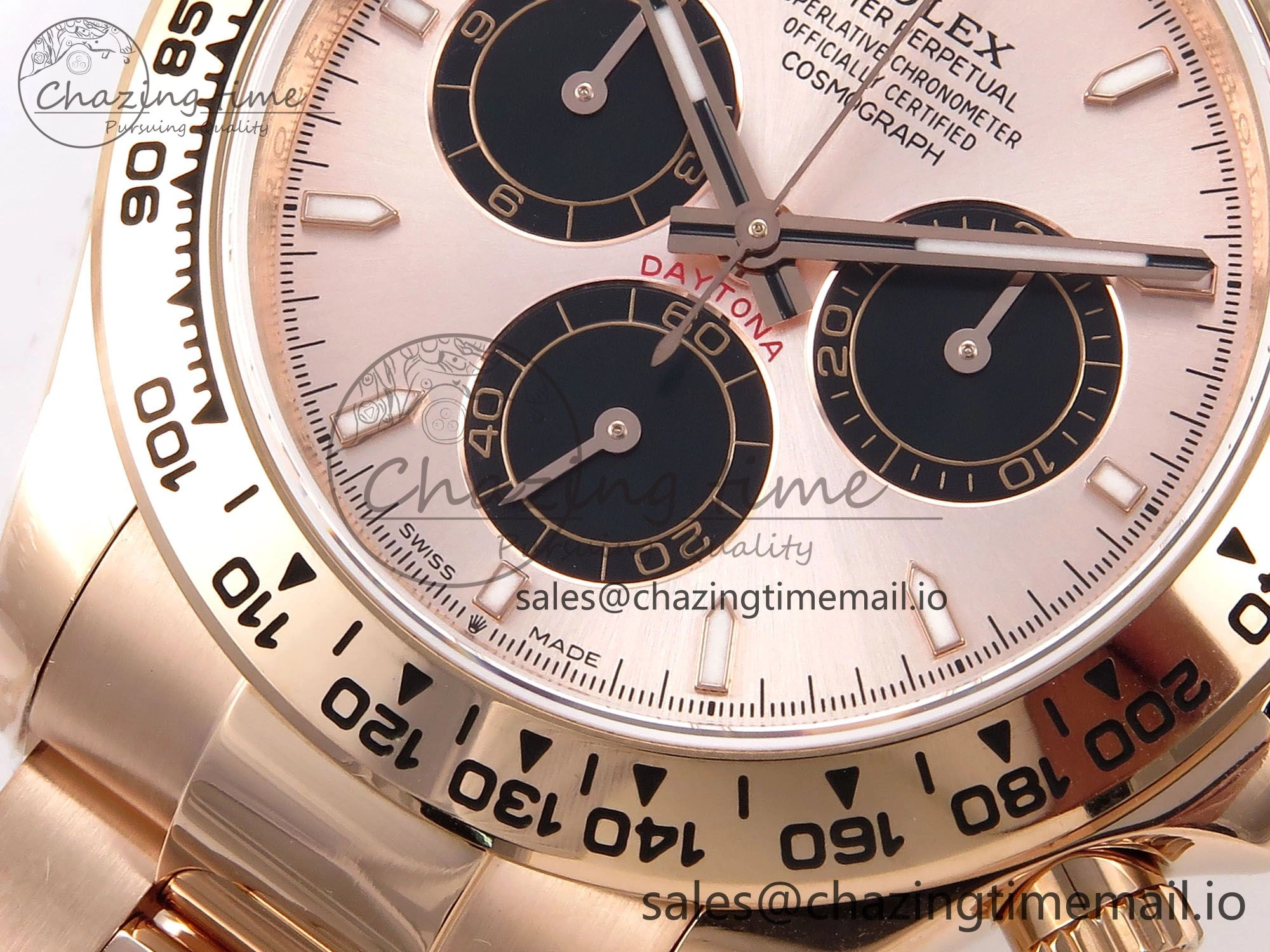 Daytona 126505 QF 1:1 Best Edition RG Black Dial on RG Bracelet SH4131 V6 (Gain Weight）