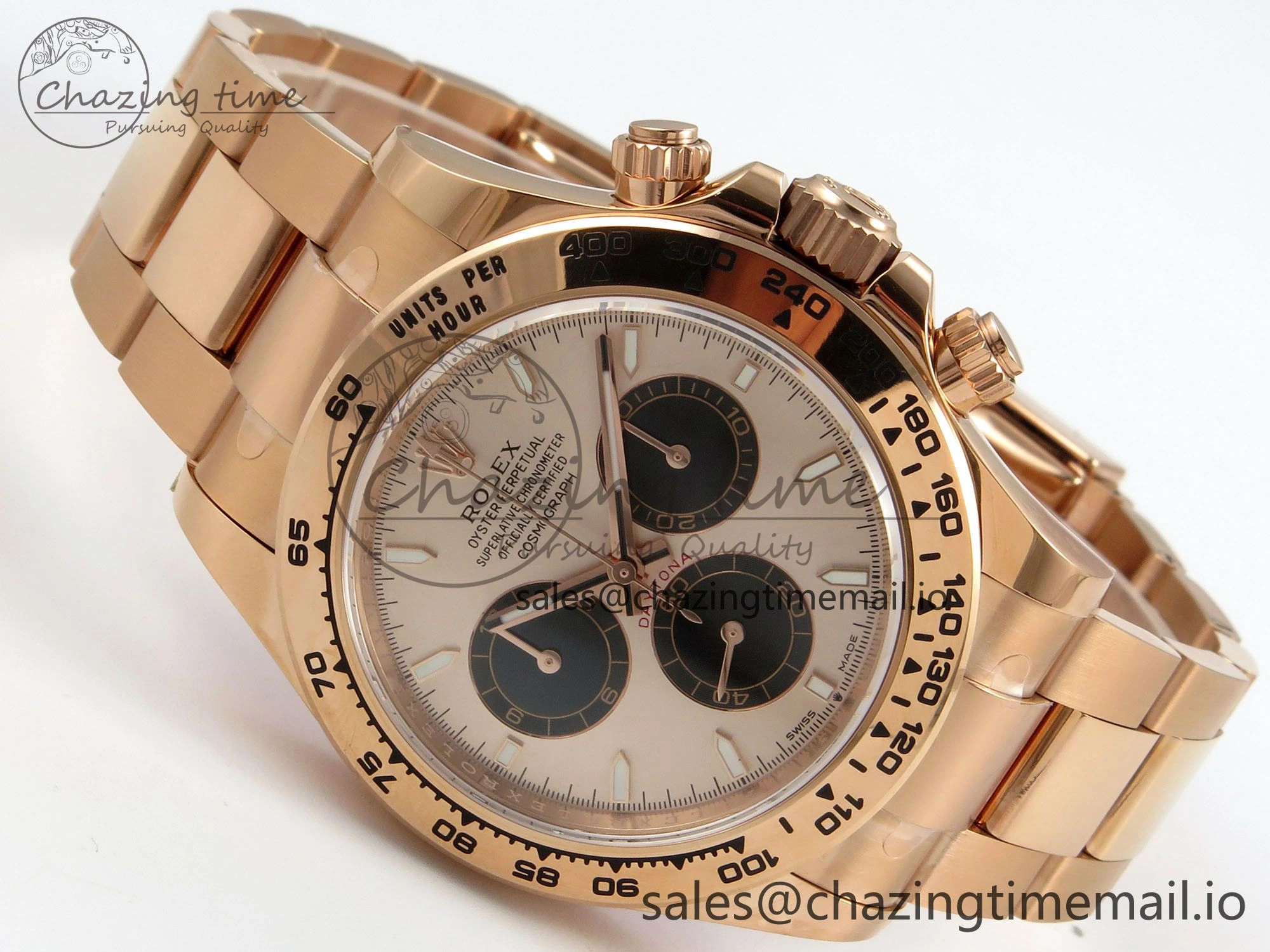 Daytona 126505 RG APSF 1:1 Best Edition RG Black Dial Stick Markers On 904L RG Bracelet SH4131