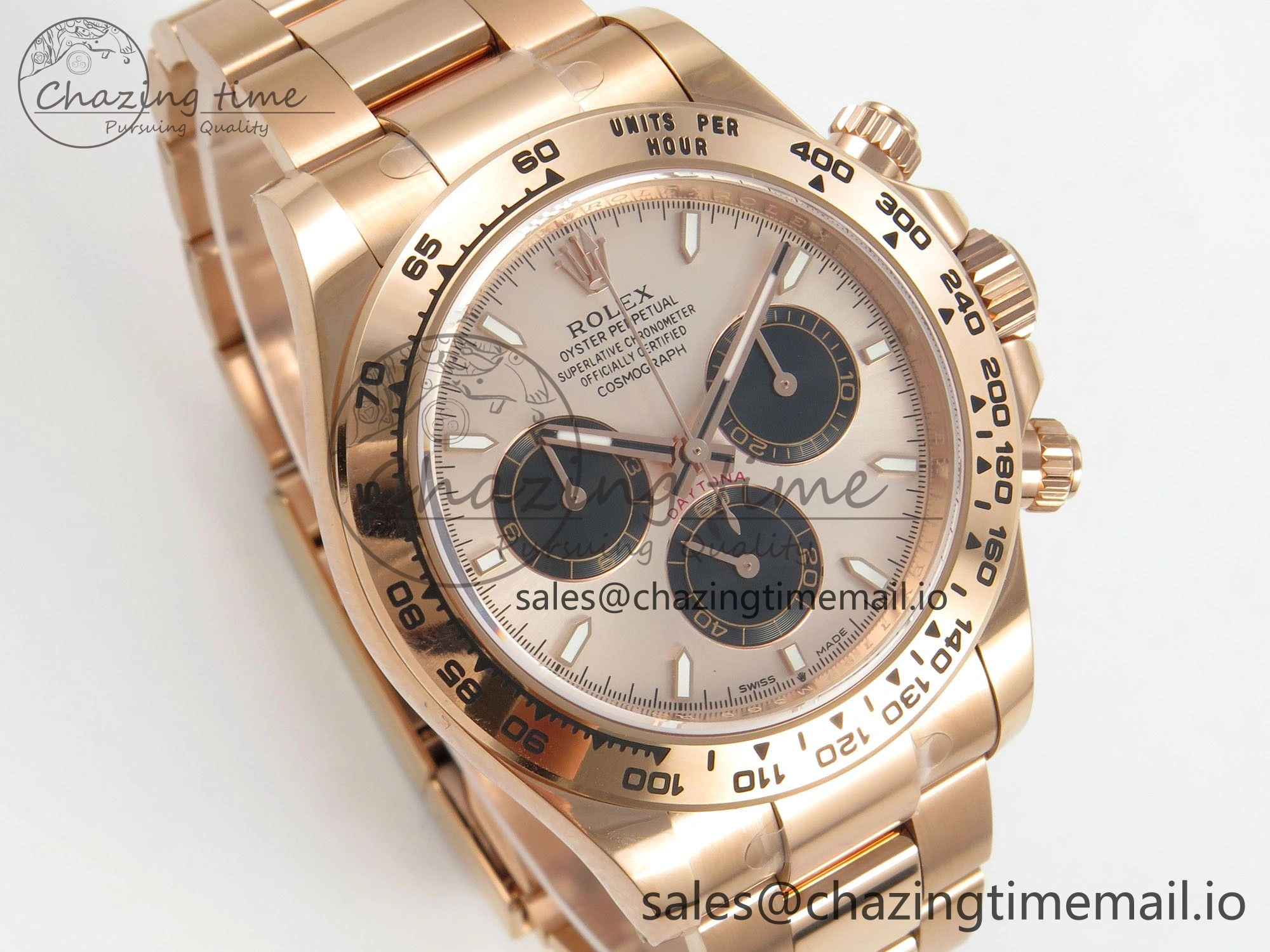 Daytona 126505 RG APSF 1:1 Best Edition RG Black Dial Stick Markers On 904L RG Bracelet SH4131