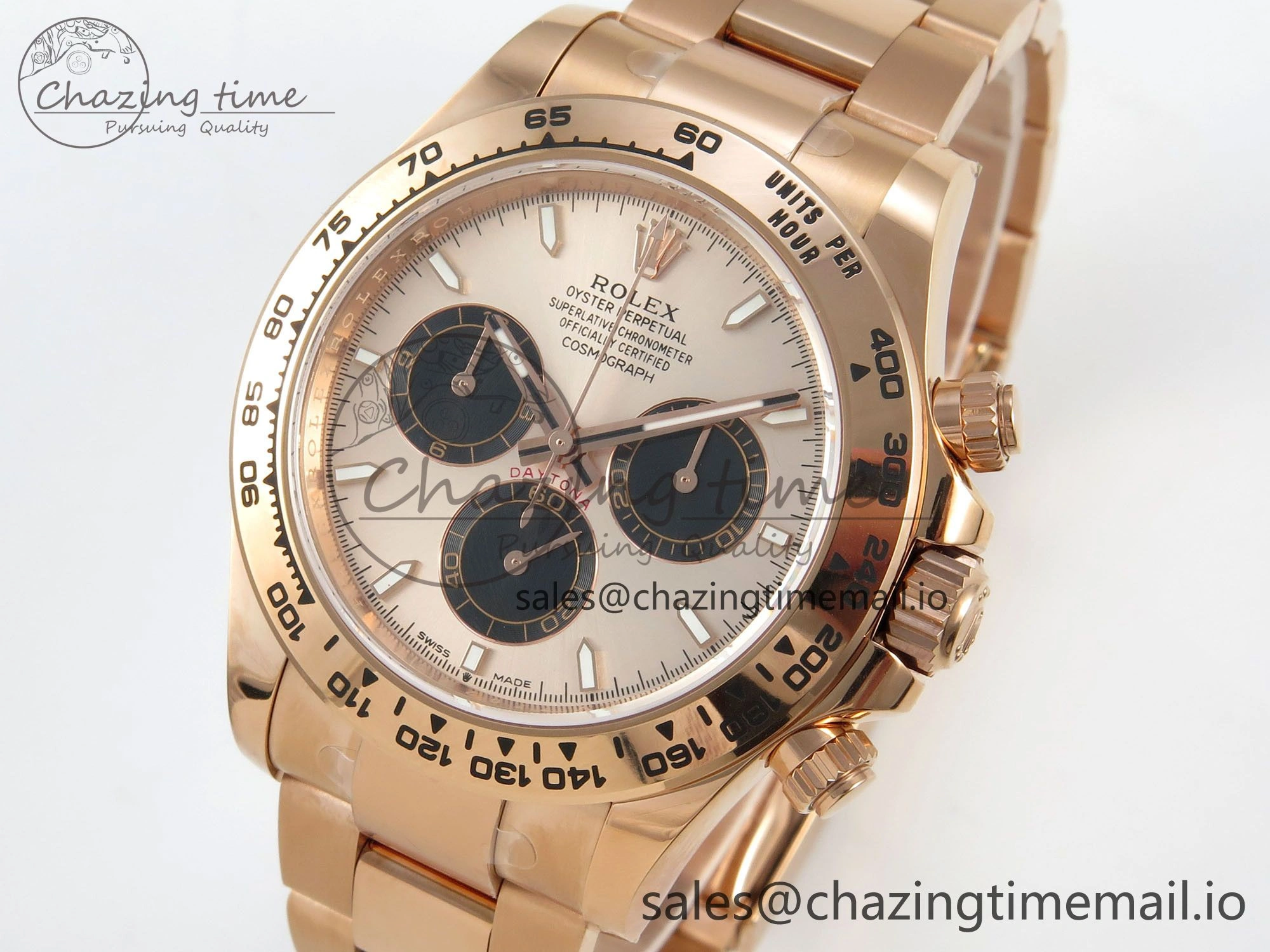 Daytona 126505 RG APSF 1:1 Best Edition RG Black Dial Stick Markers On 904L RG Bracelet SH4131
