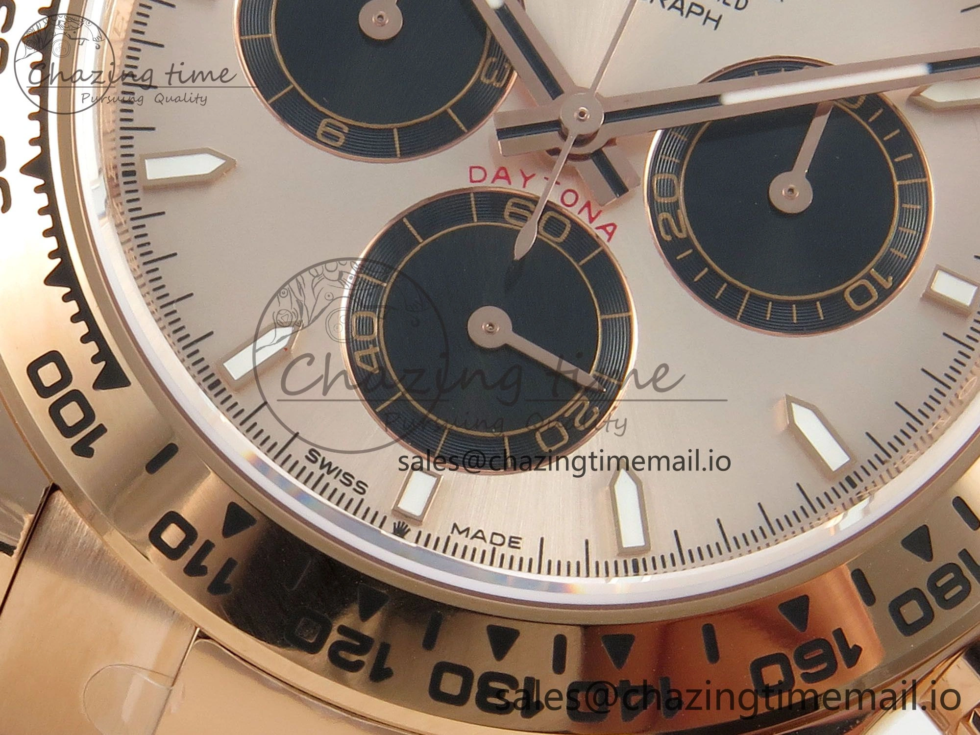 Daytona 126505 RG APSF 1:1 Best Edition RG Black Dial Stick Markers On 904L RG Bracelet SH4131