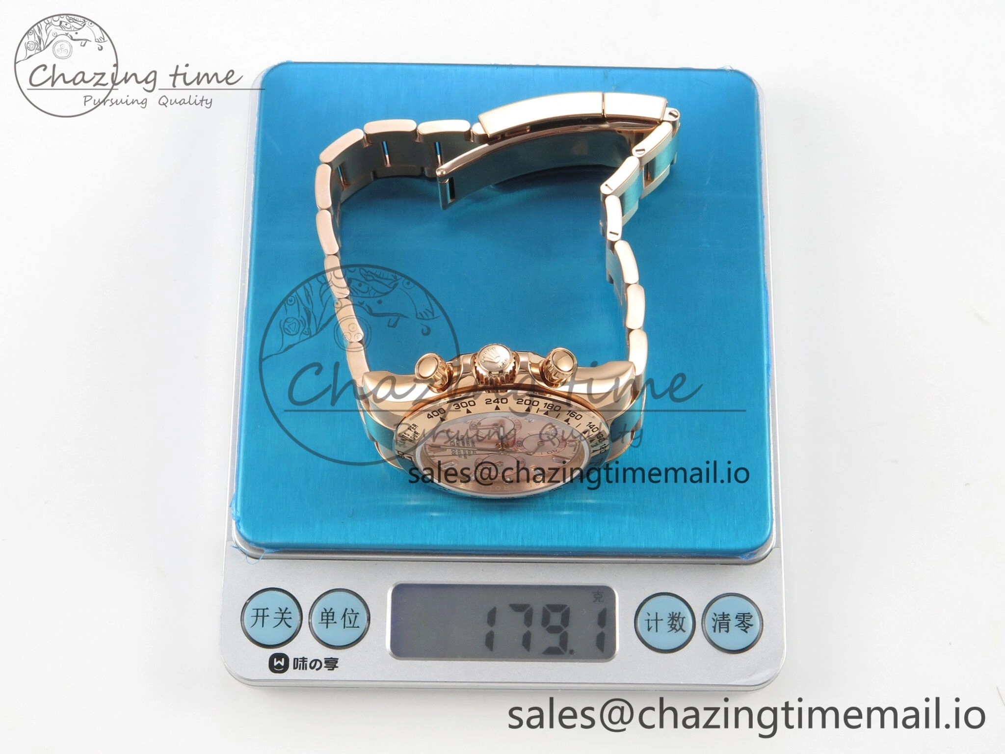 Daytona 126505 RG QF 1:1 Best Edition RG Dial Crystal Markers On RG Bracelet SH4131 V6 (Gain Weight)
