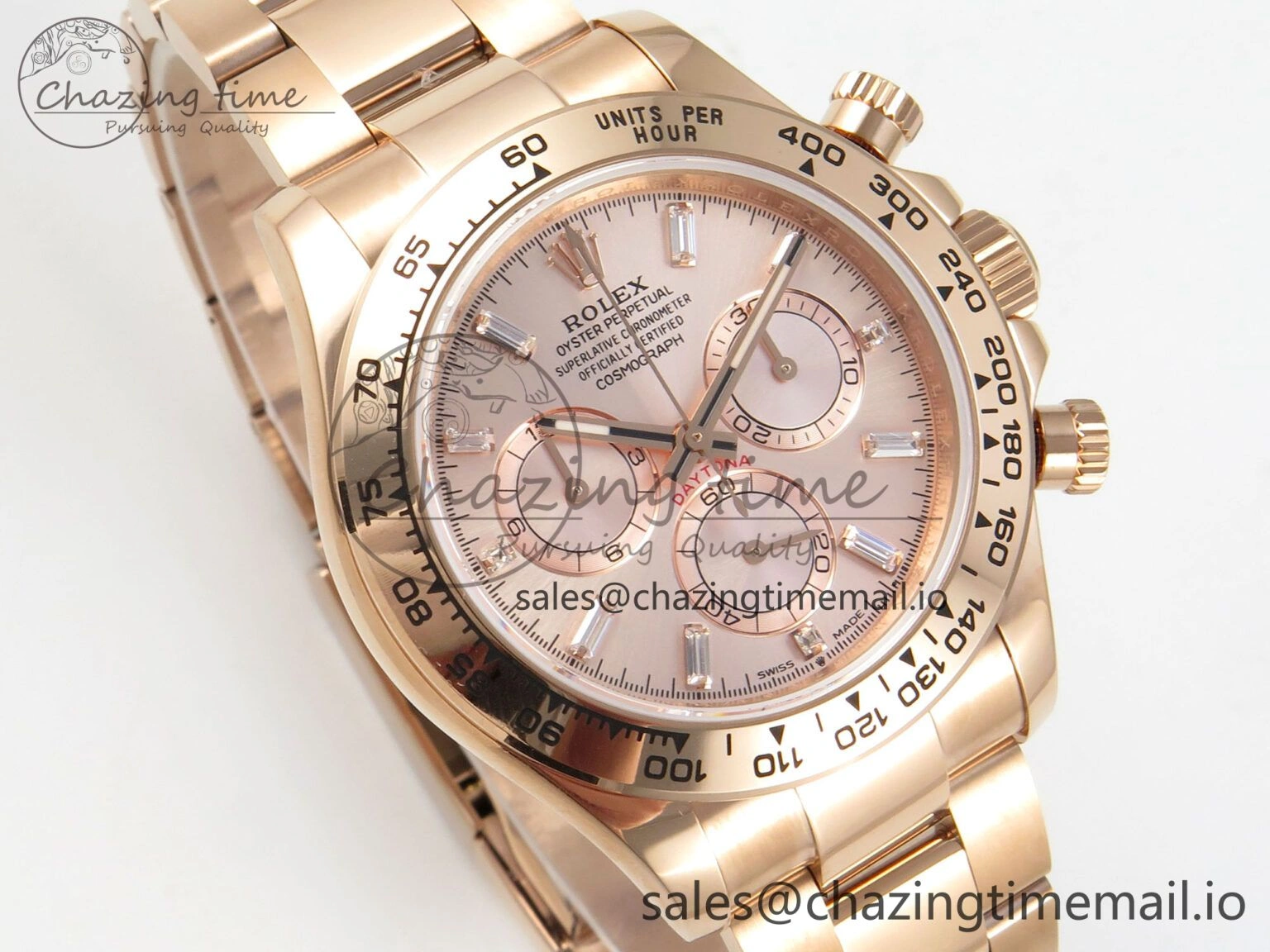 Daytona 126505 RG QF 1:1 Best Edition RG Dial Crystal Markers On RG Bracelet SH4131 V6 (Gain Weight)