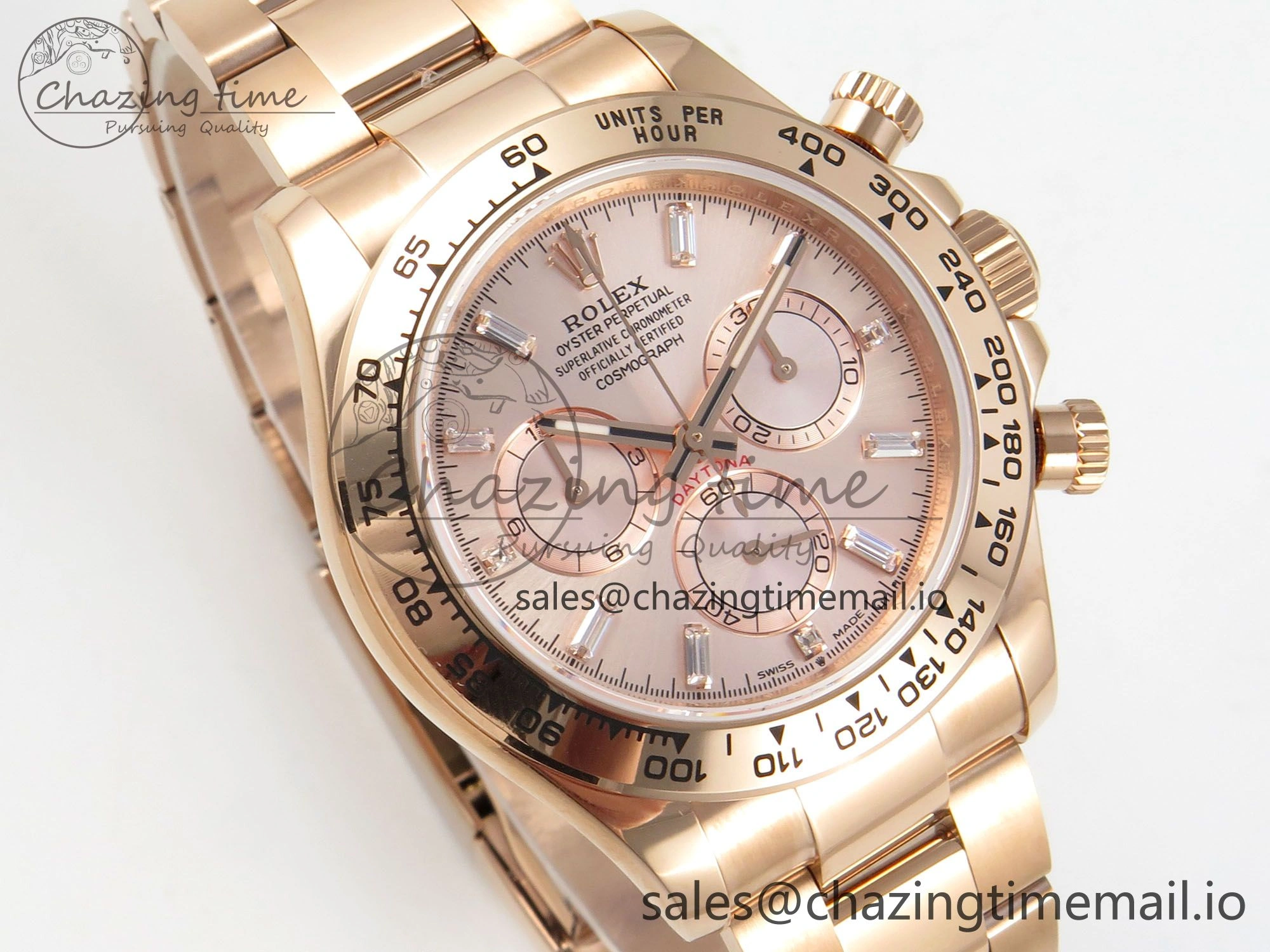 Daytona 126505 RG QF 1:1 Best Edition RG Dial Crystal Markers On RG Bracelet SH4131 V6 (Gain Weight)