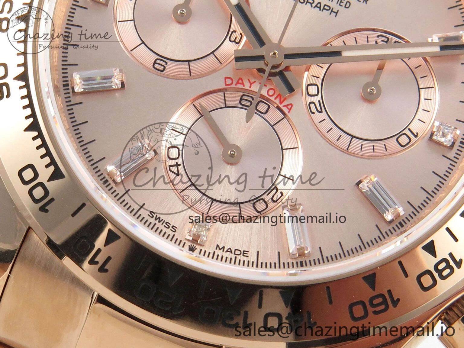 Daytona 126505 RG QF 1:1 Best Edition RG Dial Crystal Markers On RG Bracelet SH4131 V6 (Gain Weight)