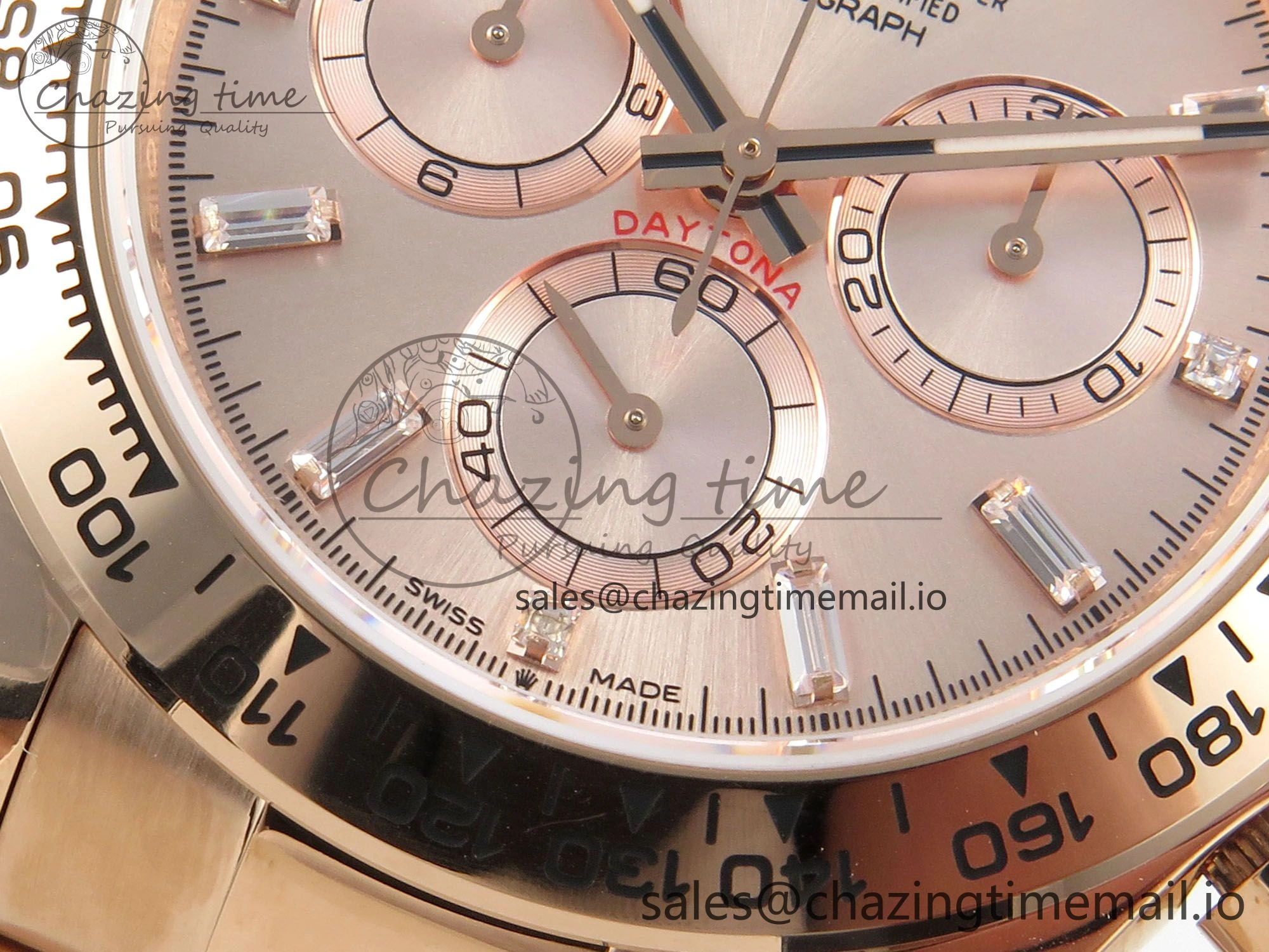 Daytona 126505 RG QF 1:1 Best Edition RG Dial Crystal Markers On RG Bracelet SH4131 V6 (Gain Weight)