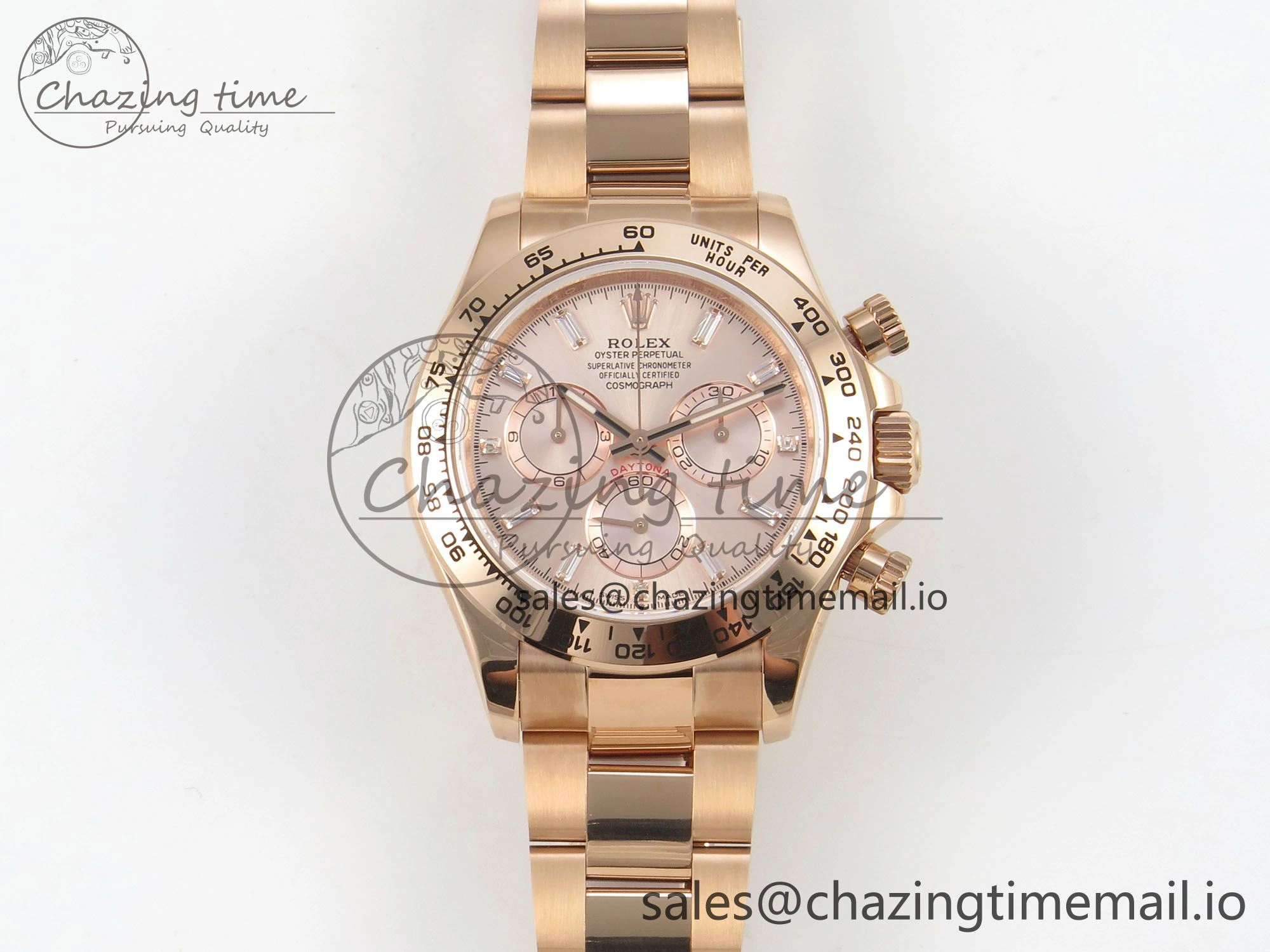 Daytona 126505 RG QF 1:1 Best Edition RG Dial Crystal Markers On RG Bracelet SH4131 V6 (Gain Weight)
