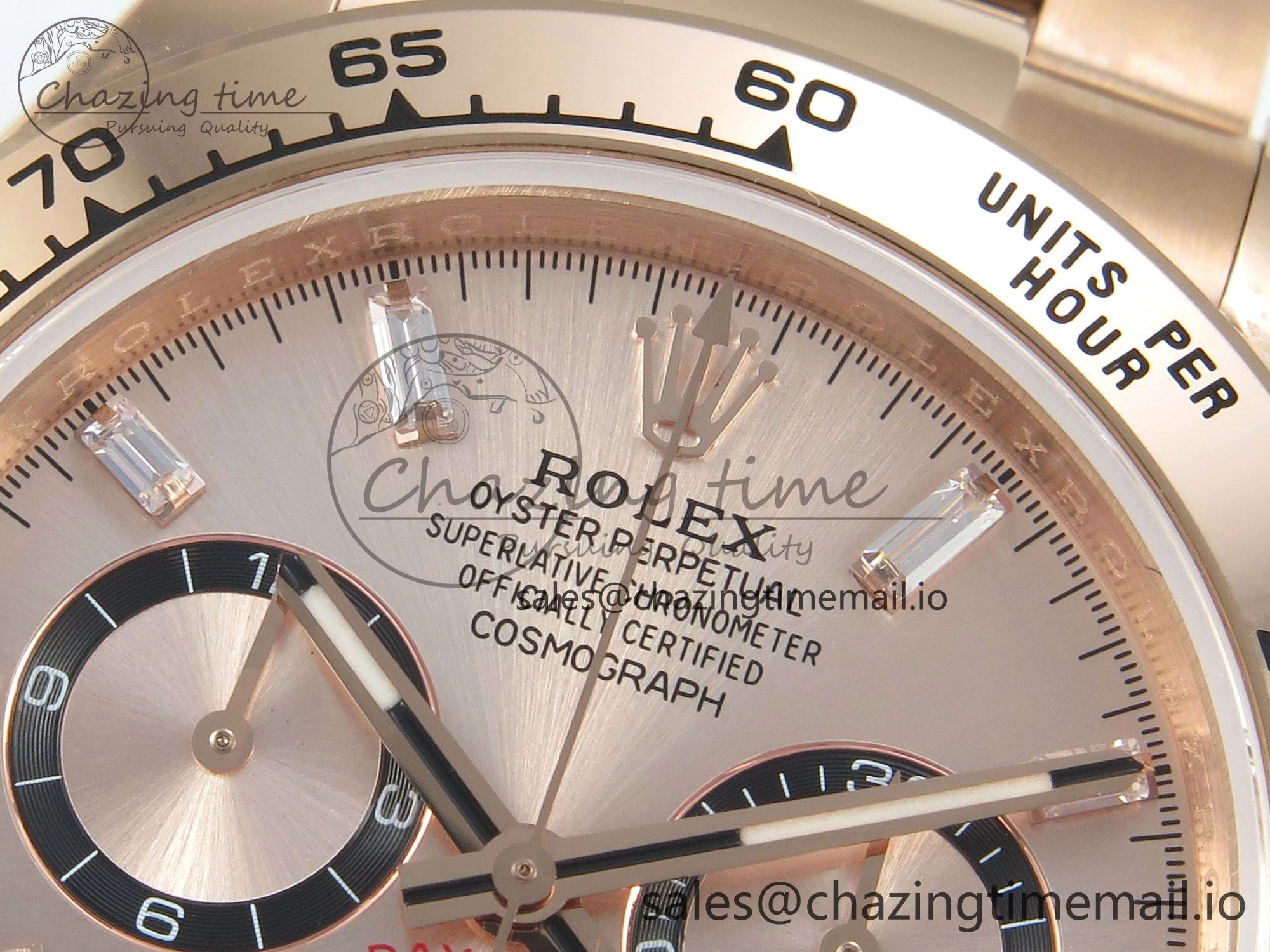 Daytona 126505 RG QF 1:1 Best Edition RG Black Dial Crystal Markers On RG Bracelet SH4131 V6 (Gain Weight)