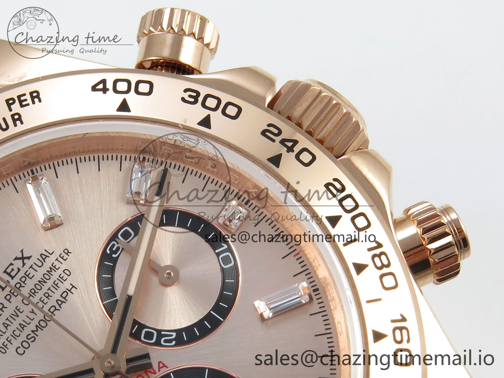 Daytona 126505 RG QF 1:1 Best Edition RG Black Dial Crystal Markers On RG Bracelet SH4131 V6 (Gain Weight)