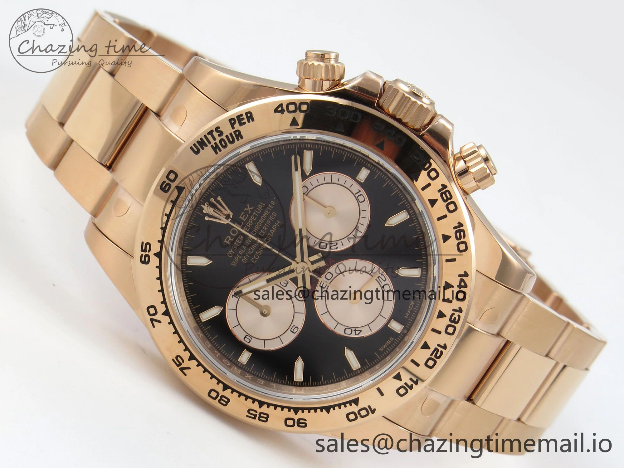 Daytona 126505 VSF 1:1 Best Edition Black Dial RG Subdial On Oyster Bracelet DD4131(Gain Weight)