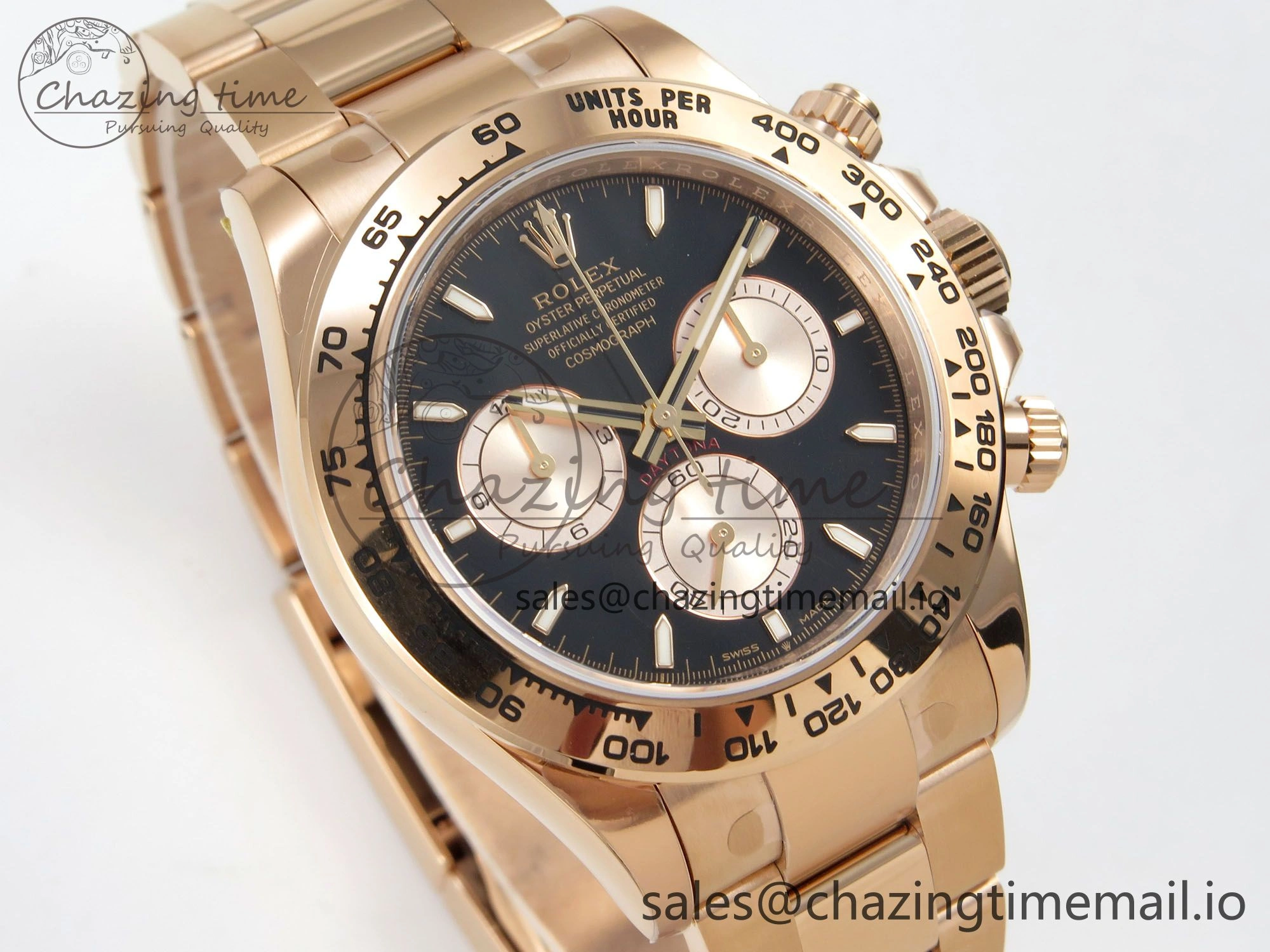 Daytona 126505 VSF 1:1 Best Edition Black Dial RG Subdial On Oyster Bracelet DD4131(Gain Weight)