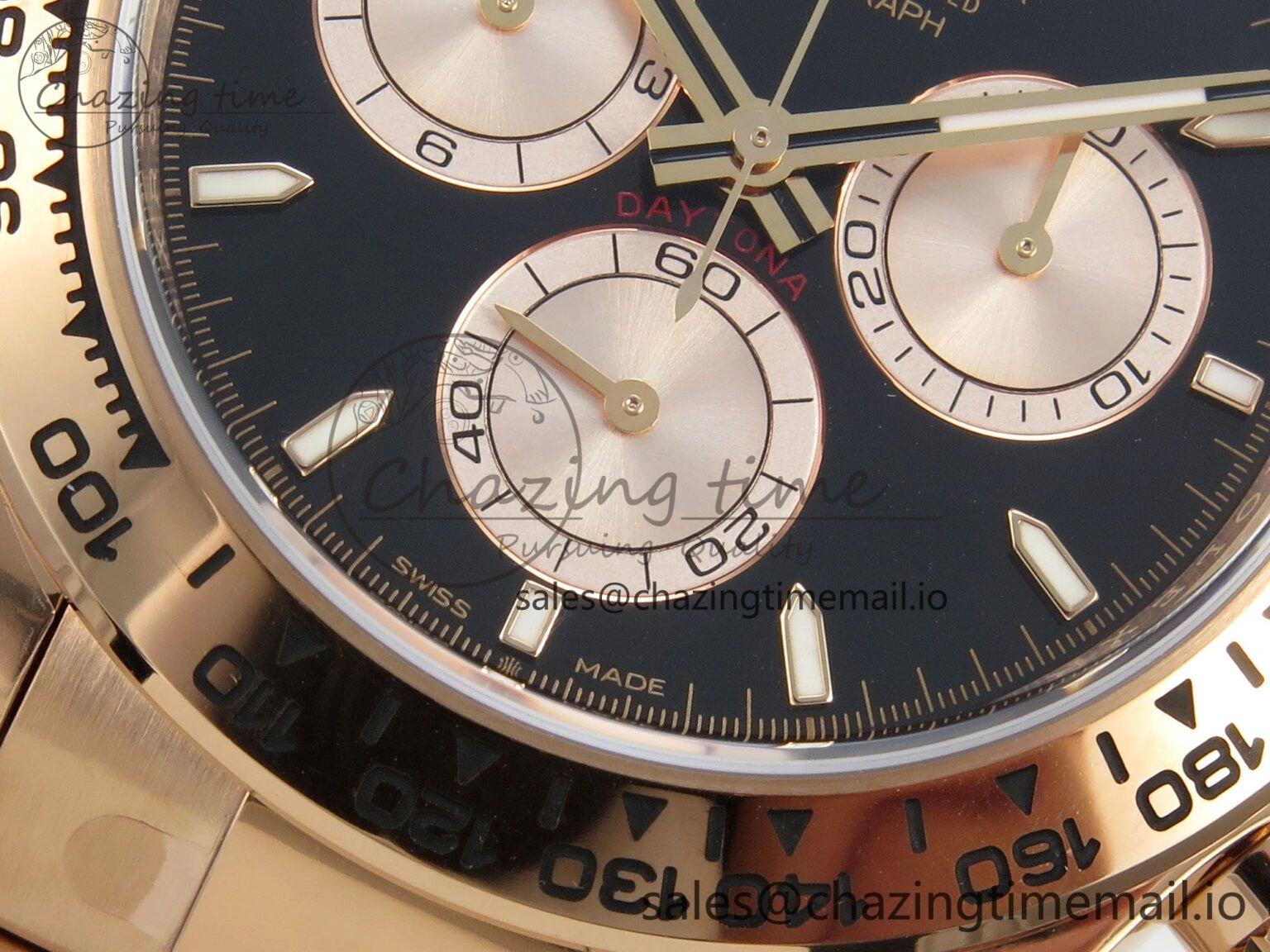 Daytona 126505 VSF 1:1 Best Edition Black Dial RG Subdial On Oyster Bracelet DD4131(Gain Weight)