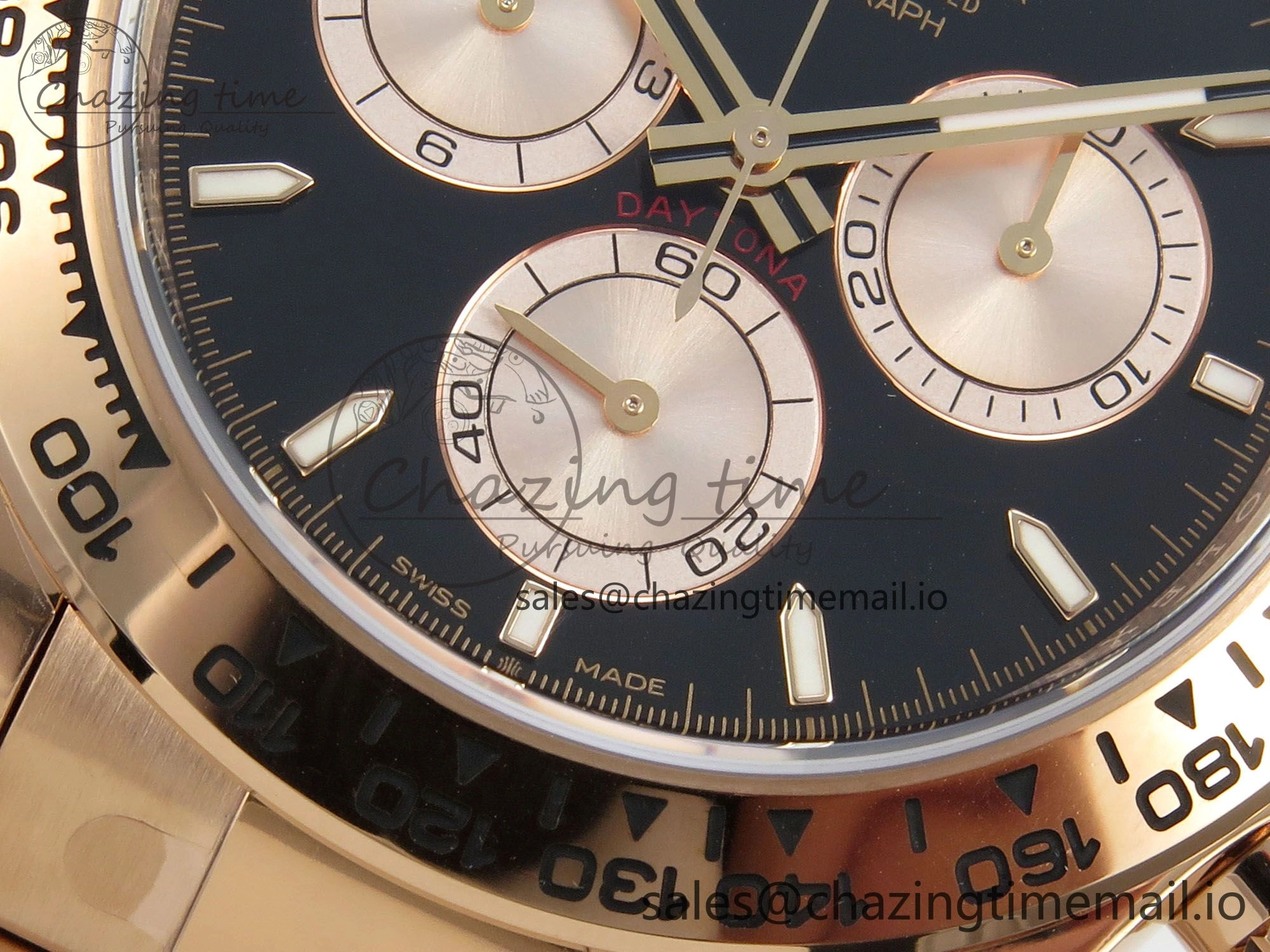 Daytona 126505 VSF 1:1 Best Edition Black Dial RG Subdial On Oyster Bracelet DD4131(Gain Weight)