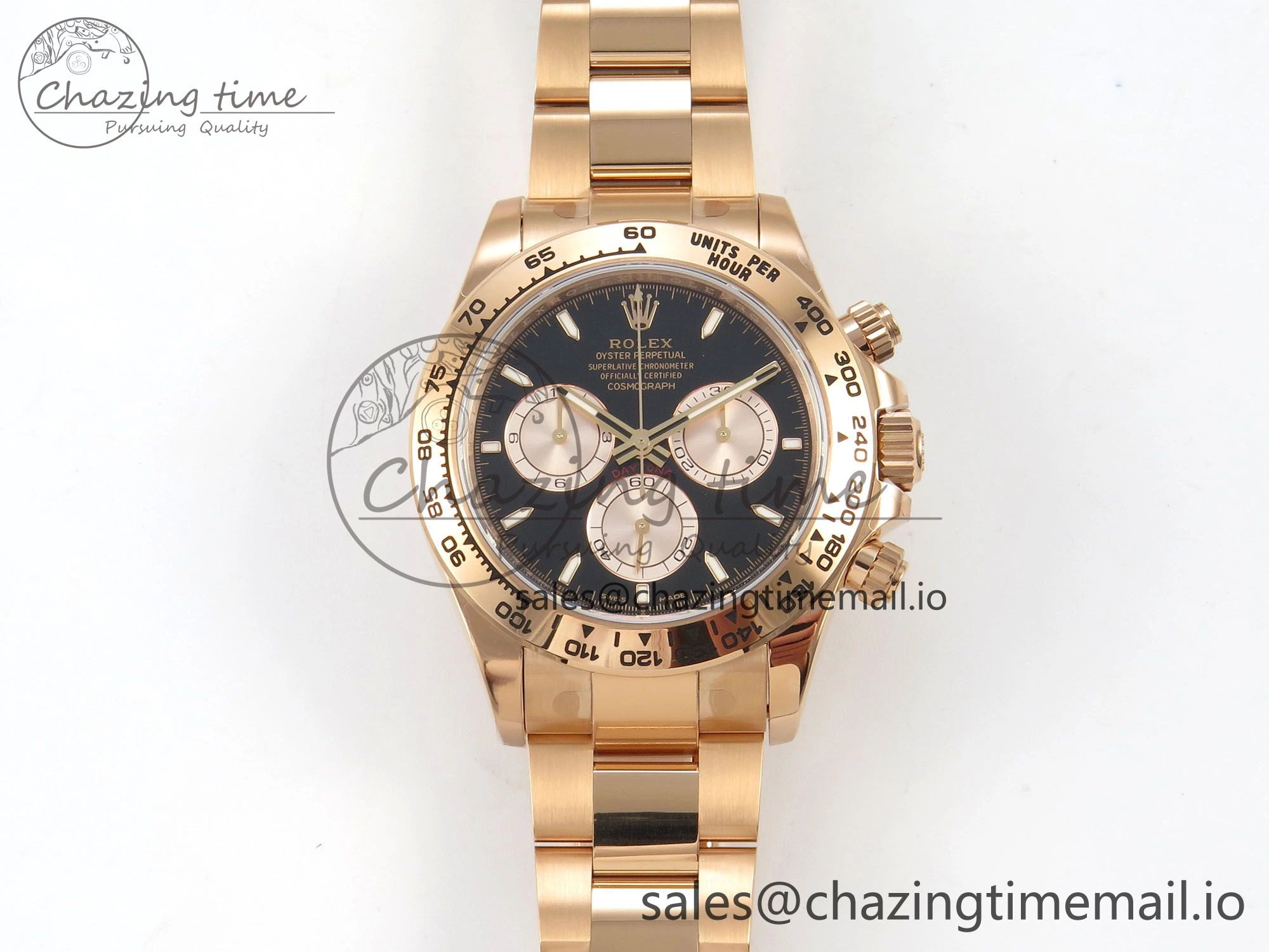 Daytona 126505 VSF 1:1 Best Edition Black Dial RG Subdial On Oyster Bracelet DD4131(Gain Weight)