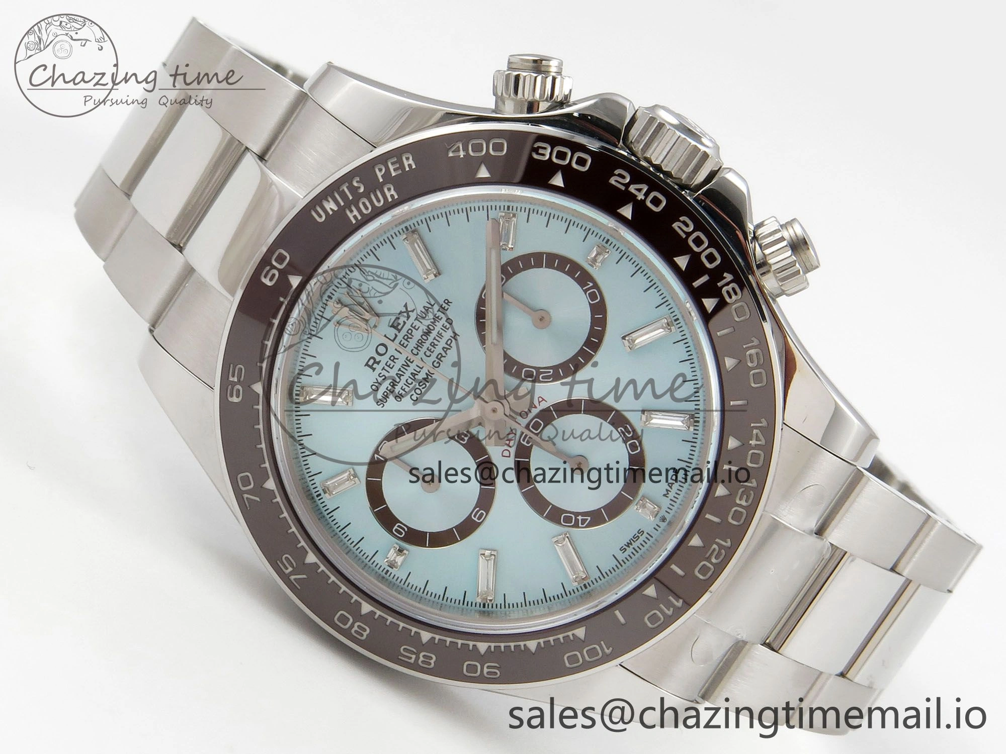 Daytona 126506 904L SS Clean 1:1 Best Edition Ice Blue Dial Diamonds Markers on 904L SS Bracelet Super Clone DD4131