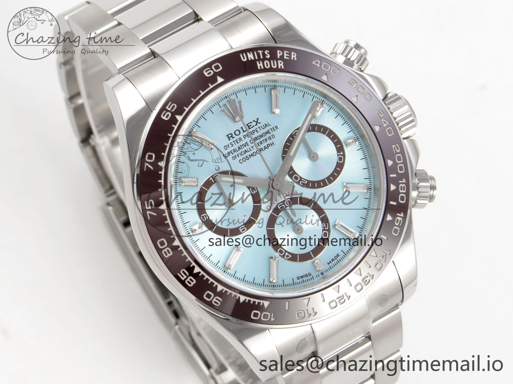 Daytona 126506 904L SS Clean 1:1 Best Edition Ice Blue Dial Diamonds Markers on 904L SS Bracelet Super Clone DD4131