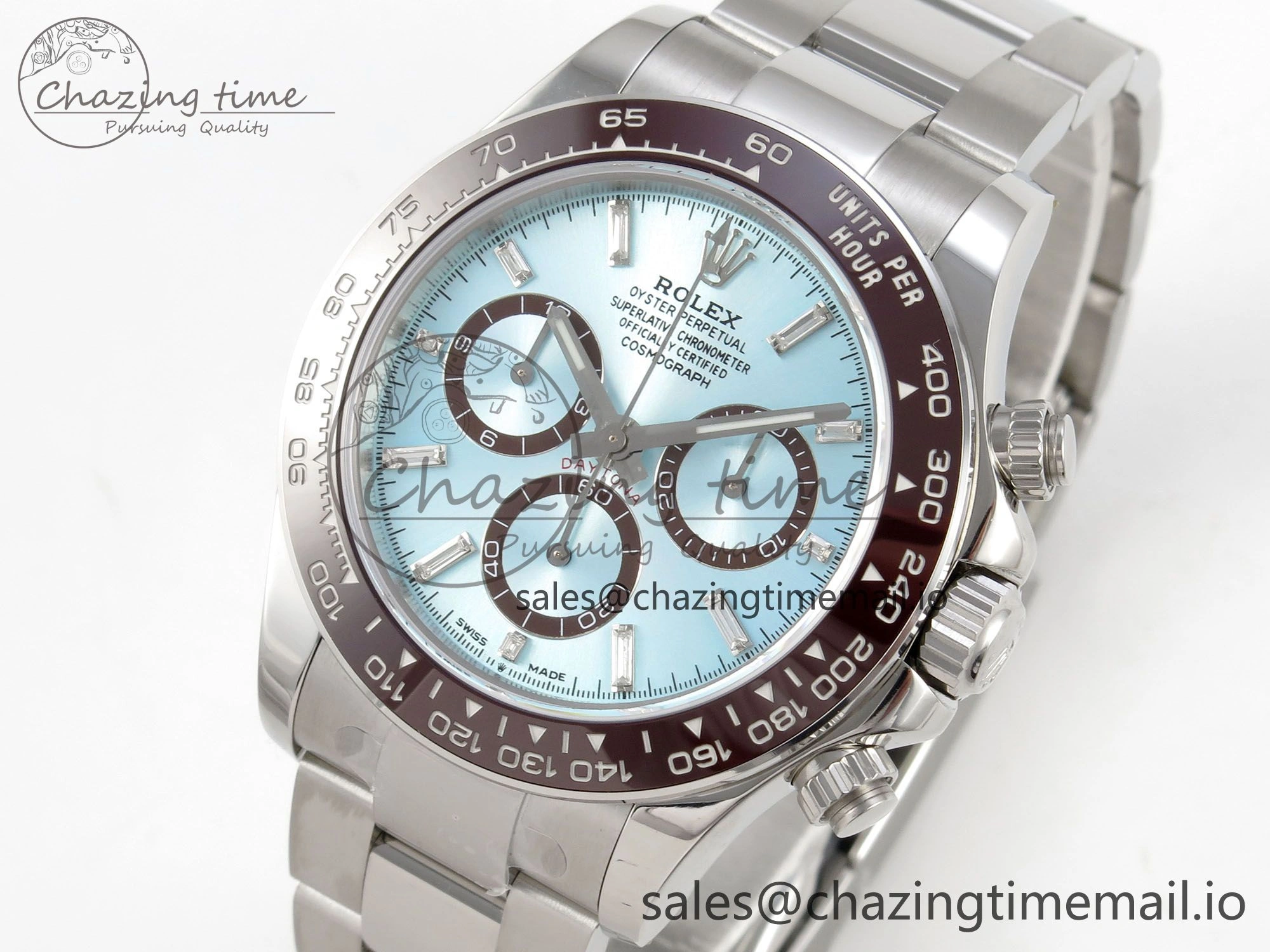 Daytona 126506 904L SS Clean 1:1 Best Edition Ice Blue Dial Diamonds Markers on 904L SS Bracelet Super Clone DD4131