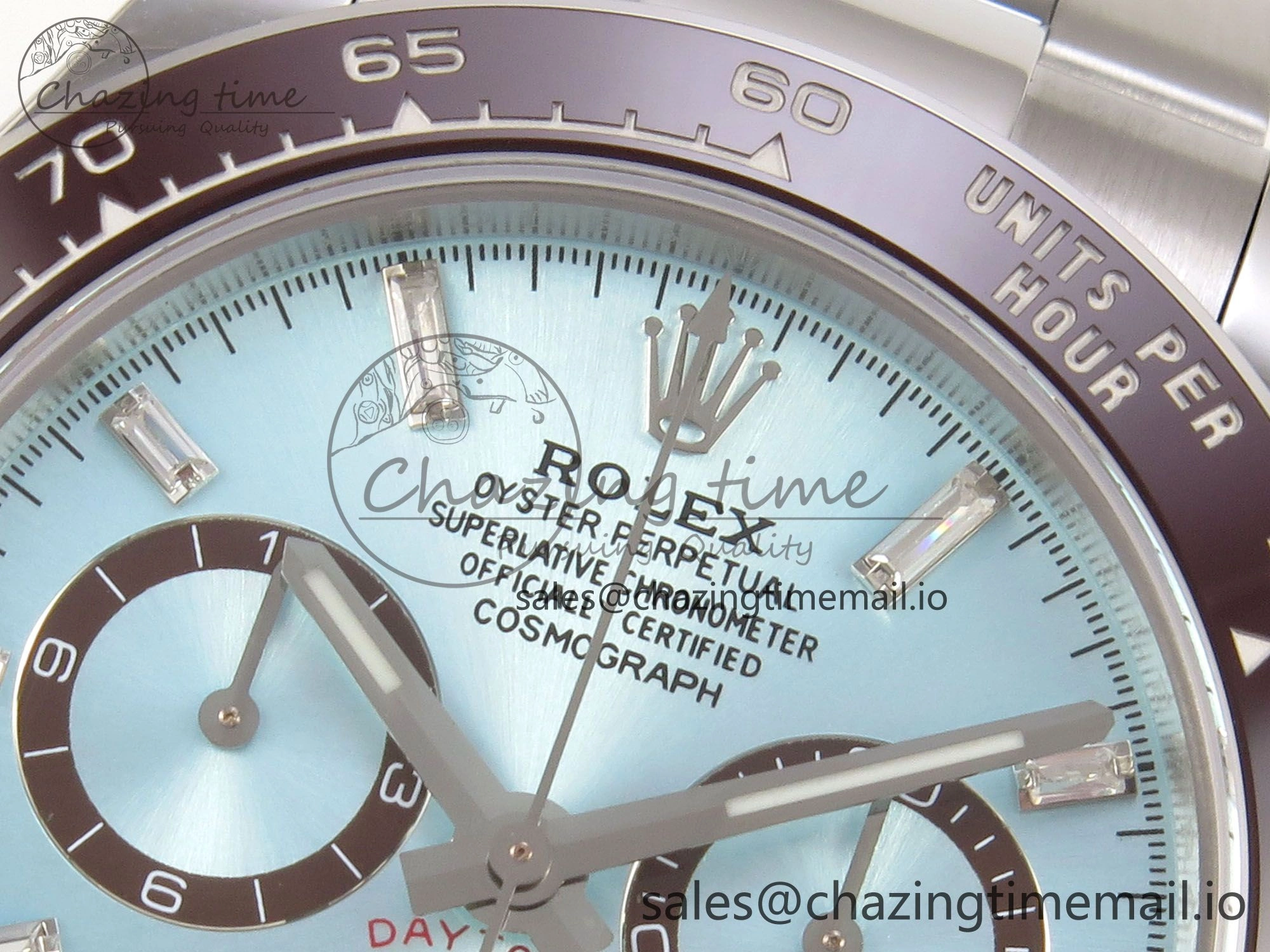 Daytona 126506 904L SS Clean 1:1 Best Edition Ice Blue Dial Diamonds Markers on 904L SS Bracelet Super Clone DD4131