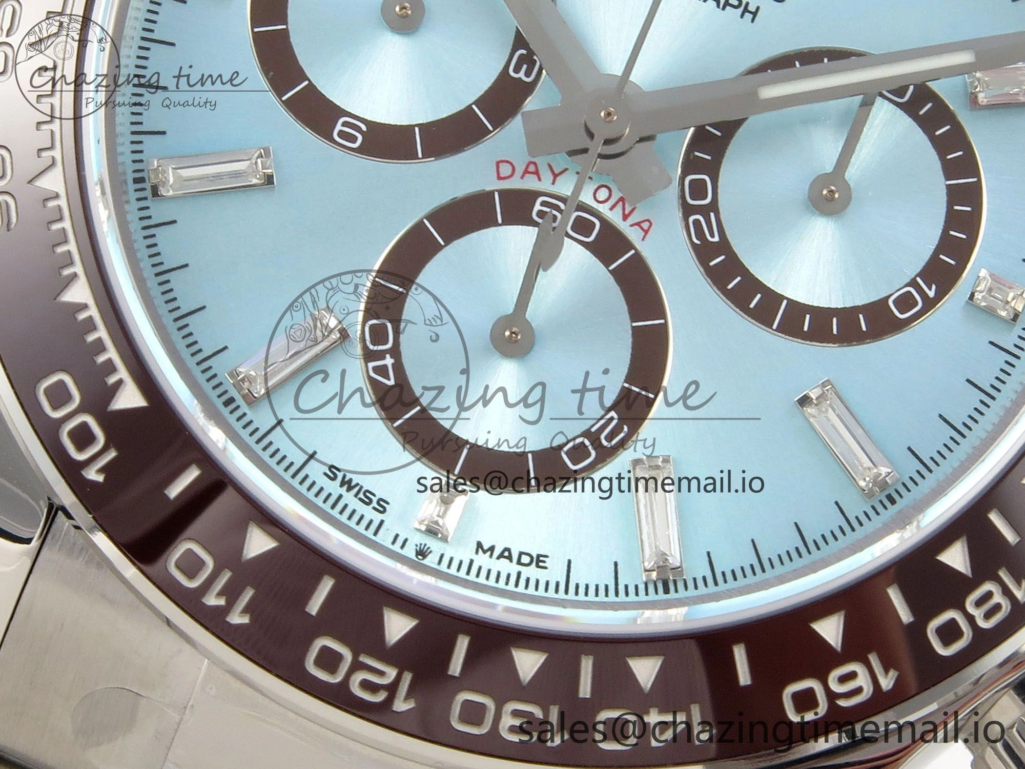 Daytona 126506 904L SS Clean 1:1 Best Edition Ice Blue Dial Diamonds Markers on 904L SS Bracelet Super Clone DD4131