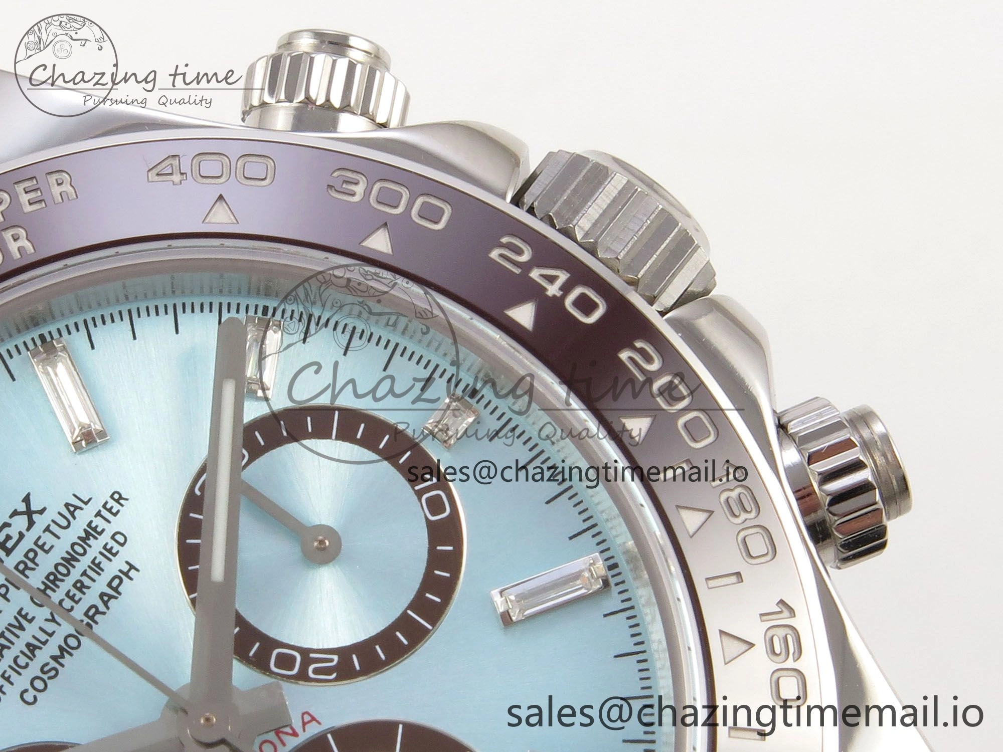 Daytona 126506 904L SS Clean 1:1 Best Edition Ice Blue Dial Diamonds Markers on 904L SS Bracelet Super Clone DD4131