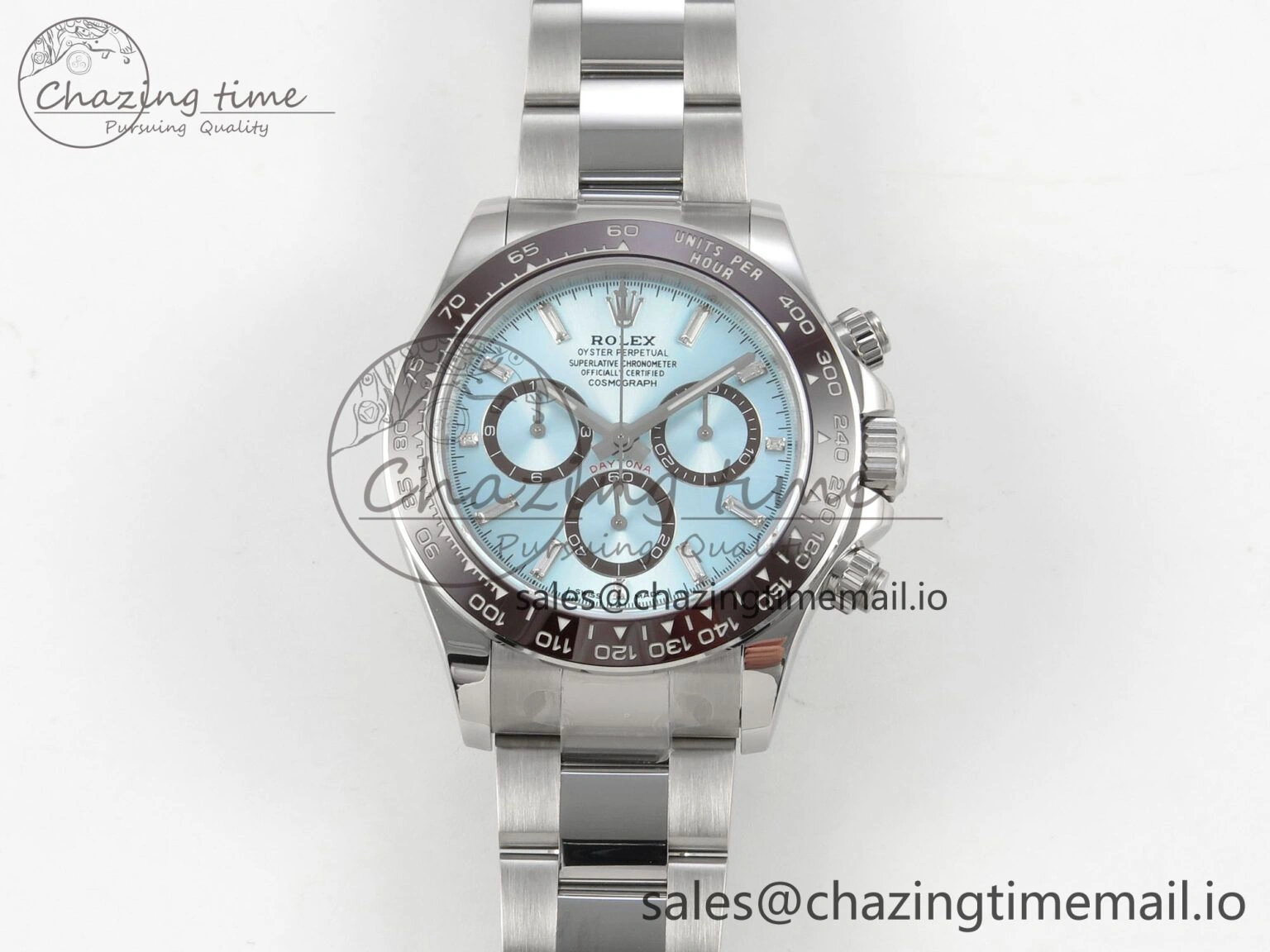 Daytona 126506 904L SS Clean 1:1 Best Edition Ice Blue Dial Diamonds Markers on 904L SS Bracelet Super Clone DD4131