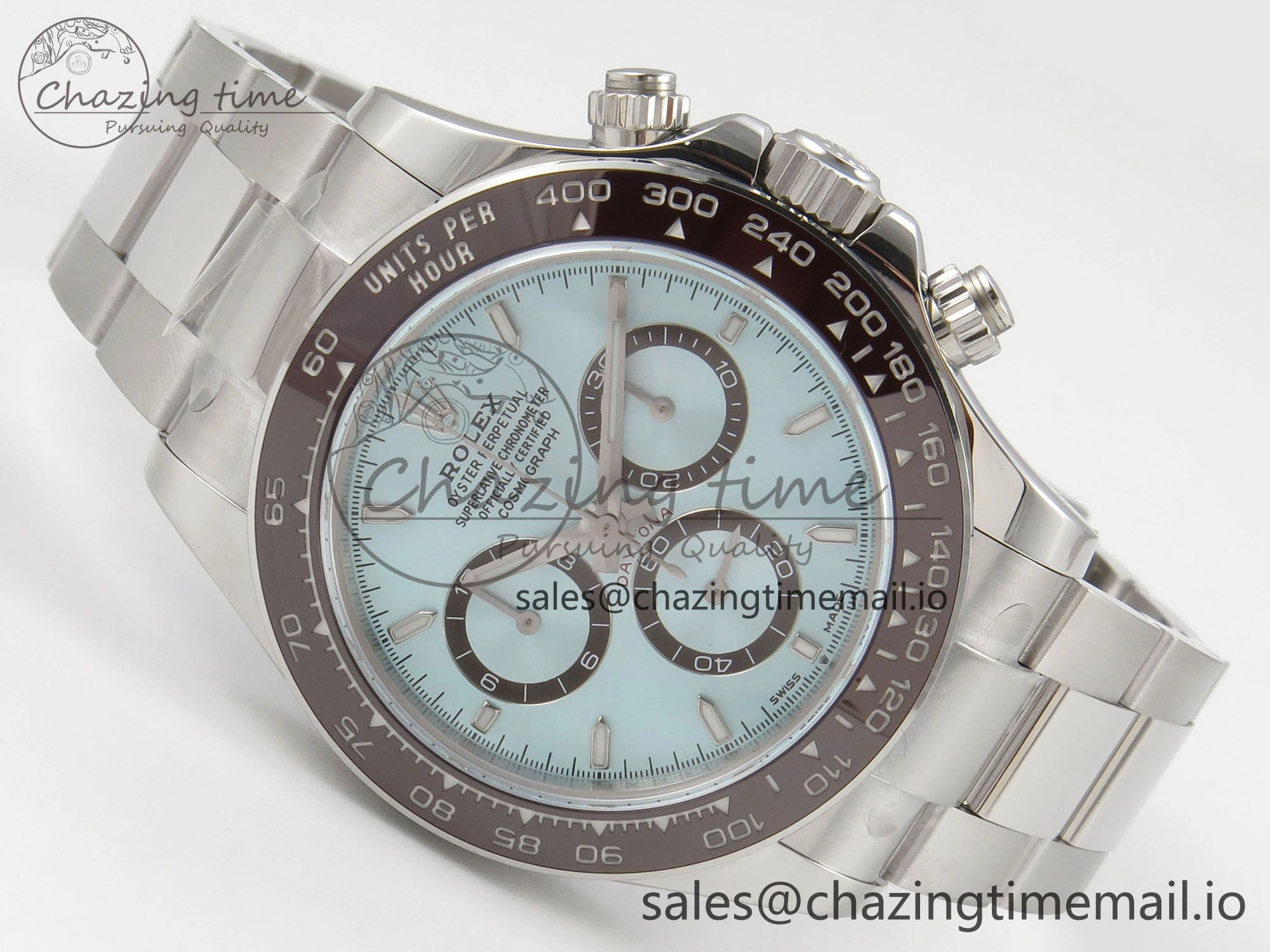 Daytona 126506 904L SS Clean 1:1 Best Edition Ice Blue Dial Sticks Markers on 904L SS Bracelet Super Clone DD4131