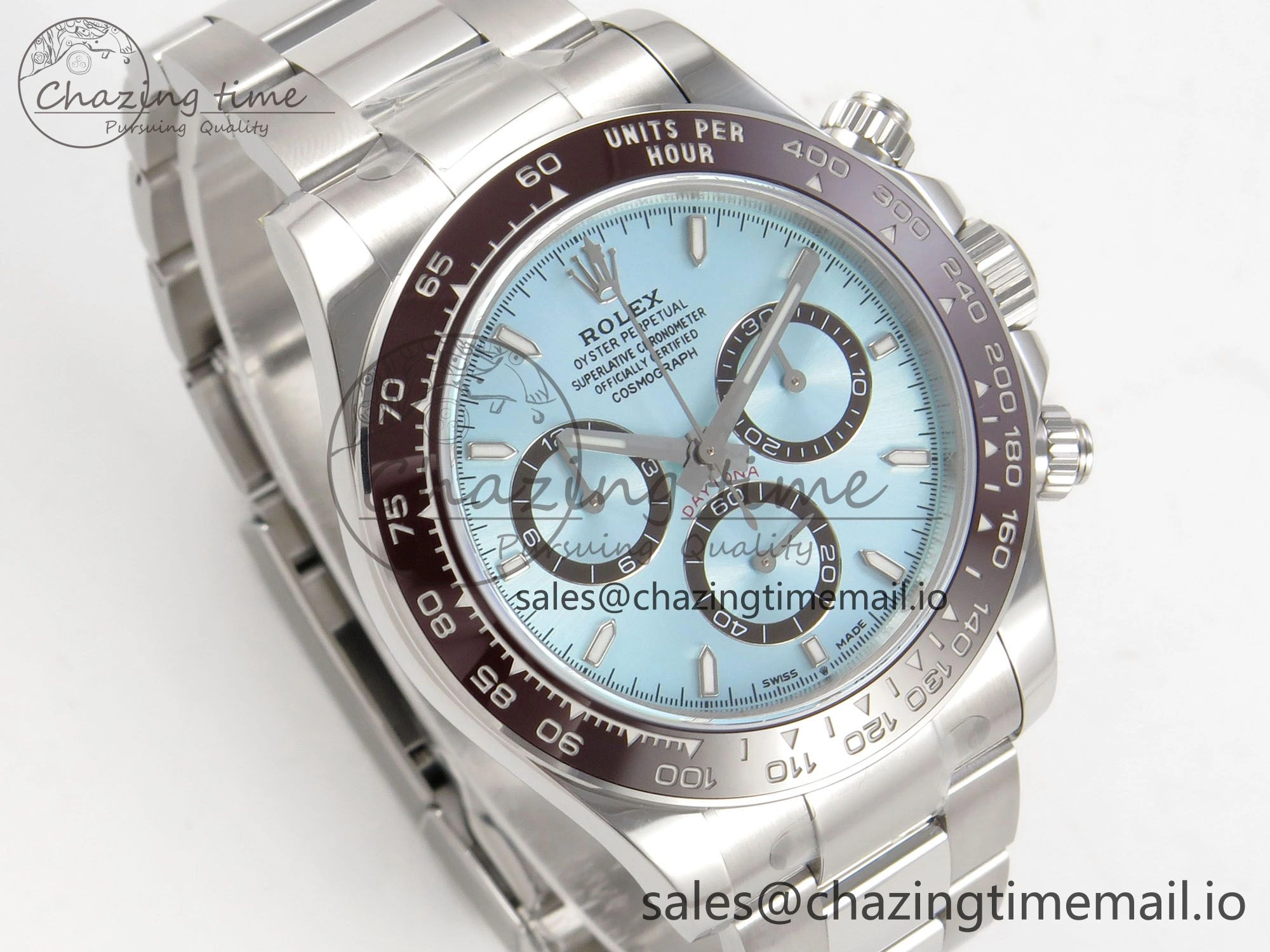 Daytona 126506 904L SS Clean 1:1 Best Edition Ice Blue Dial Sticks Markers on 904L SS Bracelet Super Clone DD4131