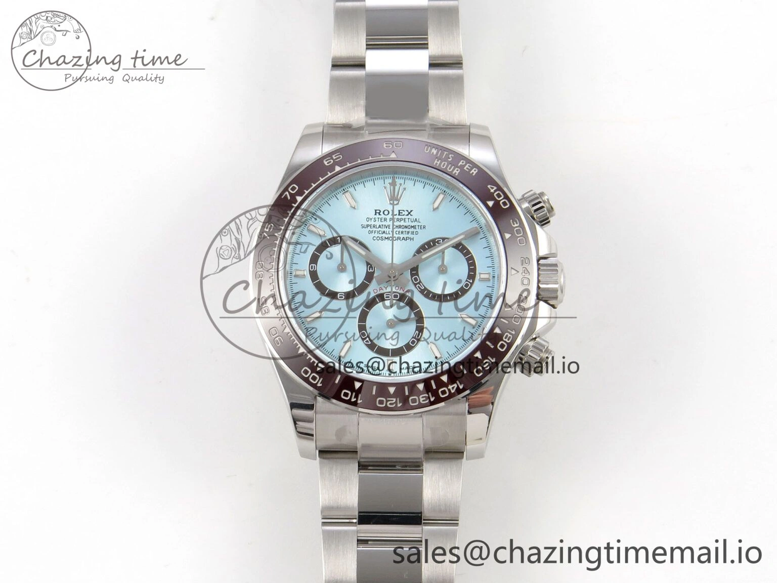 Daytona 126506 904L SS Clean 1:1 Best Edition Ice Blue Dial Sticks Markers on 904L SS Bracelet Super Clone DD4131