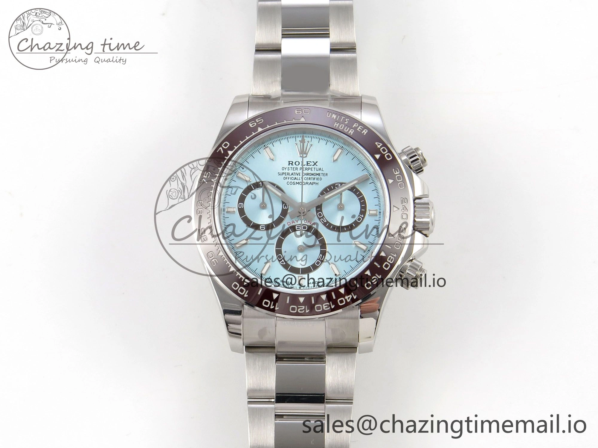 Daytona 126506 904L SS Clean 1:1 Best Edition Ice Blue Dial Sticks Markers on 904L SS Bracelet Super Clone DD4131