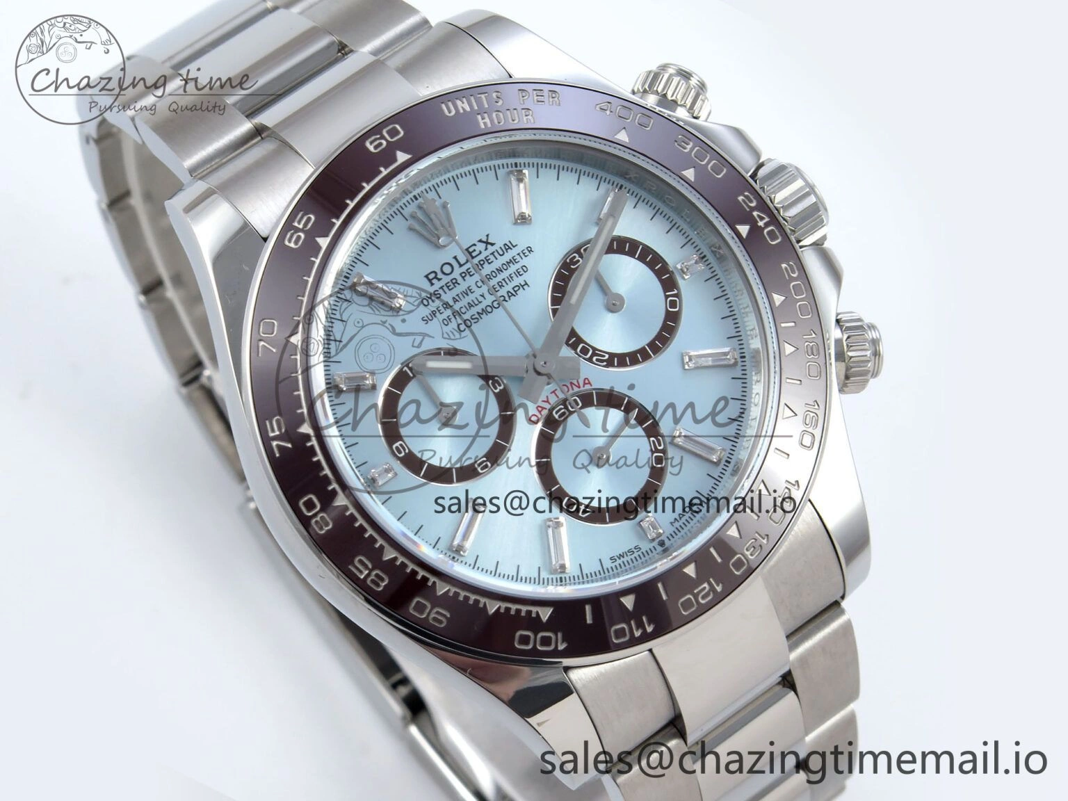 Daytona 126506 AR+F 1:1 Best Edition Ice Blue Diamonds Dial Lume Marker on SS Braclet SH4131