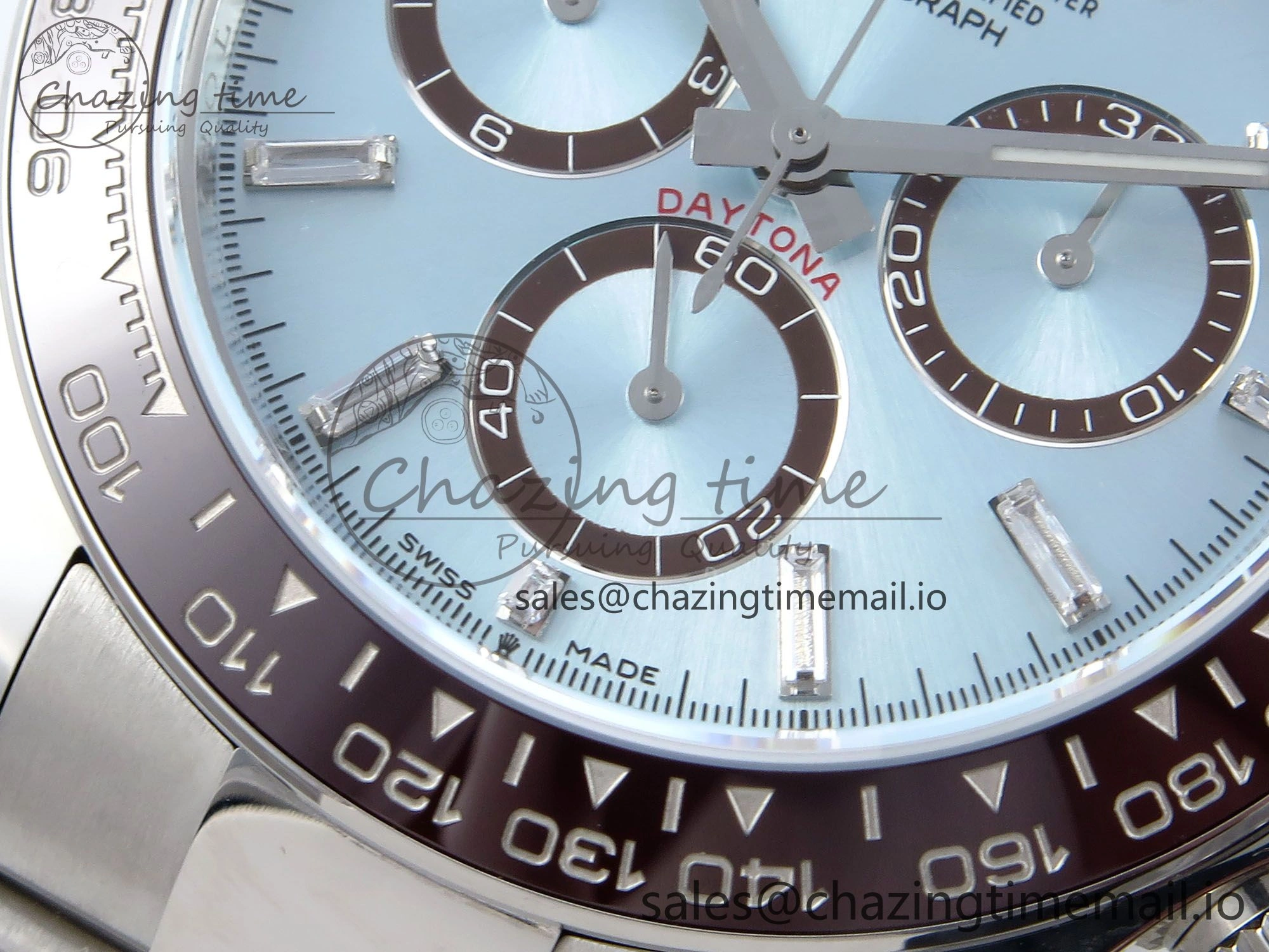 Daytona 126506 AR+F 1:1 Best Edition Ice Blue Diamonds Dial Lume Marker on SS Braclet SH4131