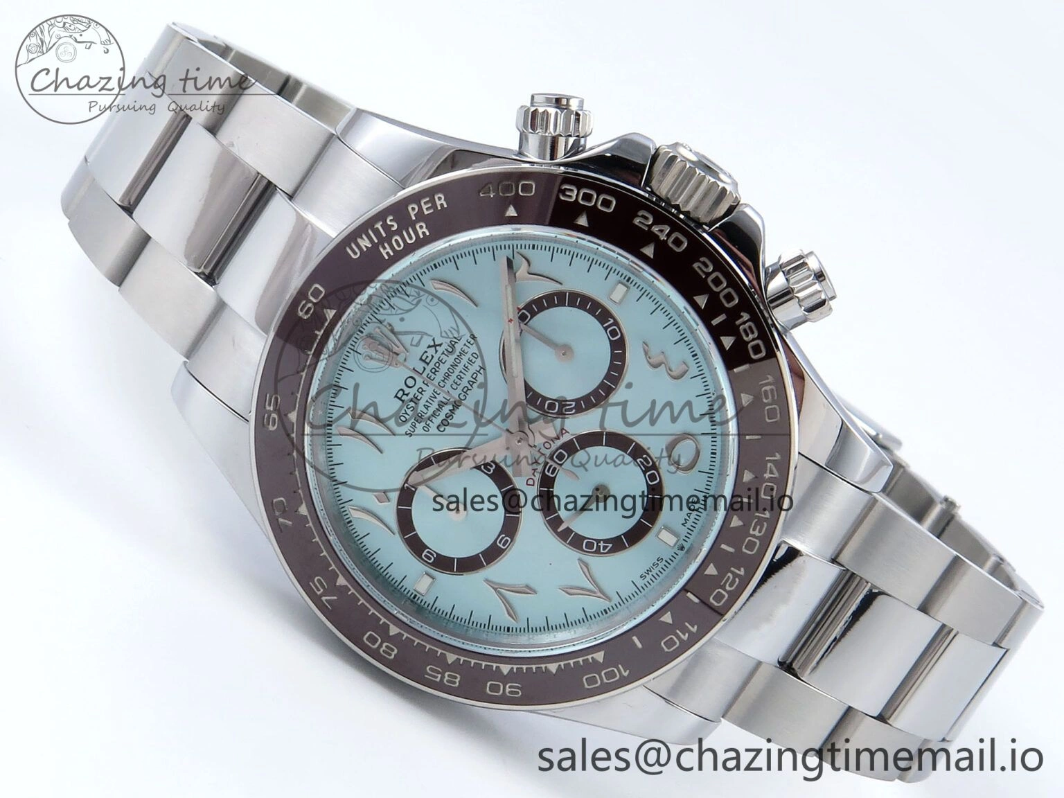 Daytona 126506 Arabic QF 1:1 Best Edition Ice Blue Dial on SS Bracelet SH4131 V6 (Gain Weight)