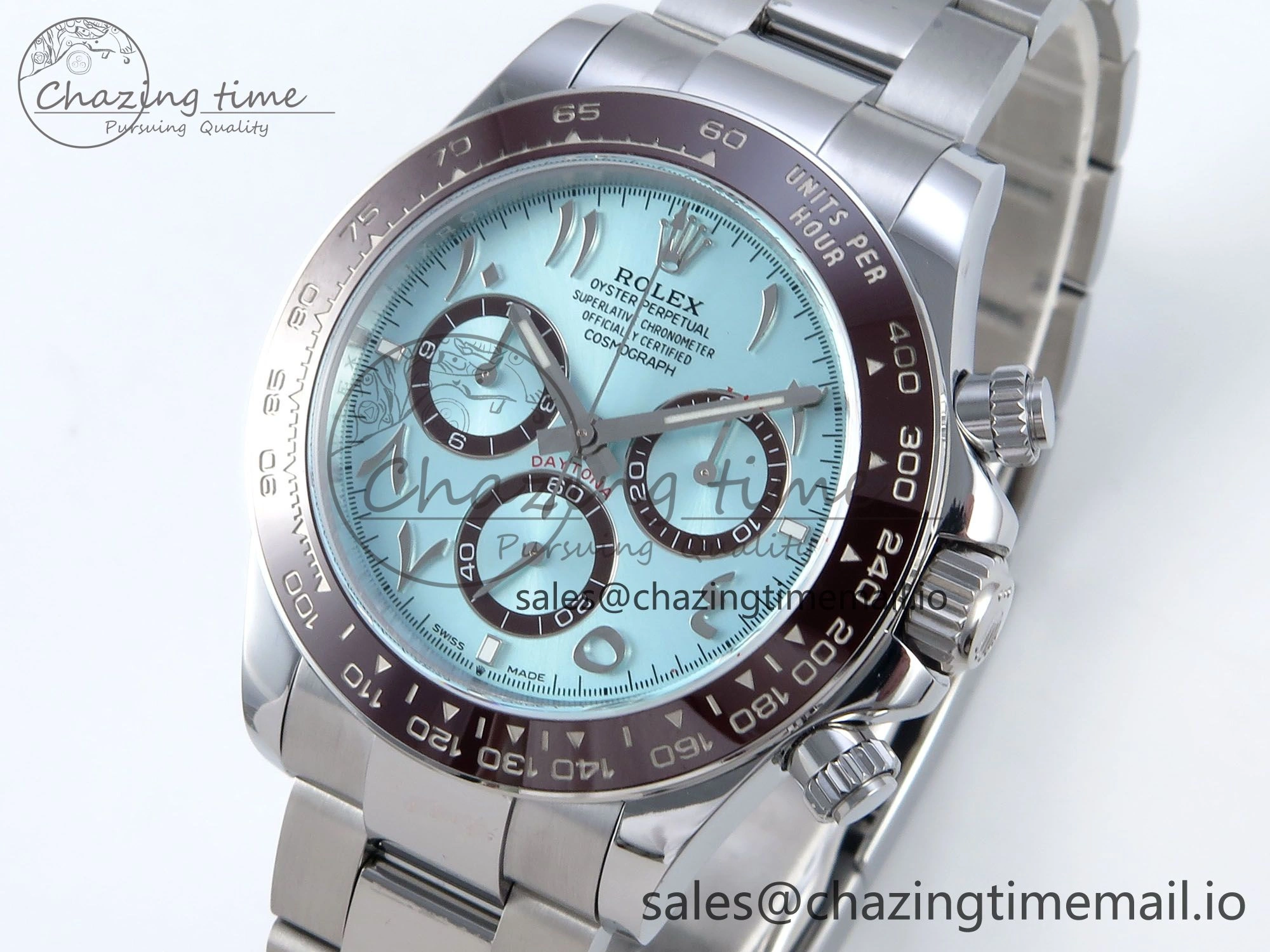 Daytona 126506 Arabic QF 1:1 Best Edition Ice Blue Dial on SS Bracelet SH4131 V6 (Gain Weight)