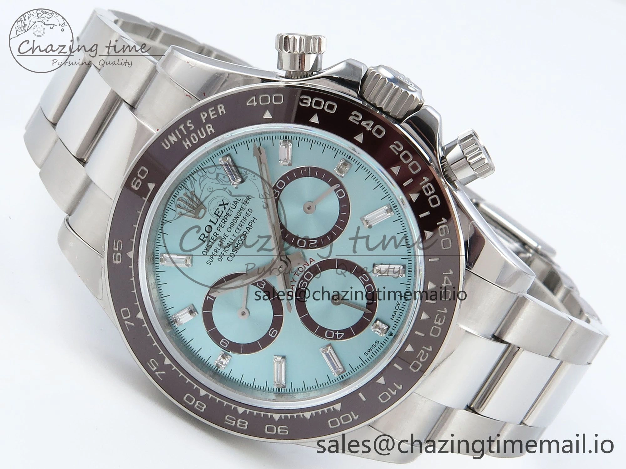 Daytona 126506 QF 1:1 Best Edition Ice Blue Crystal Dial on SS Bracelet Strap SH4131 V5