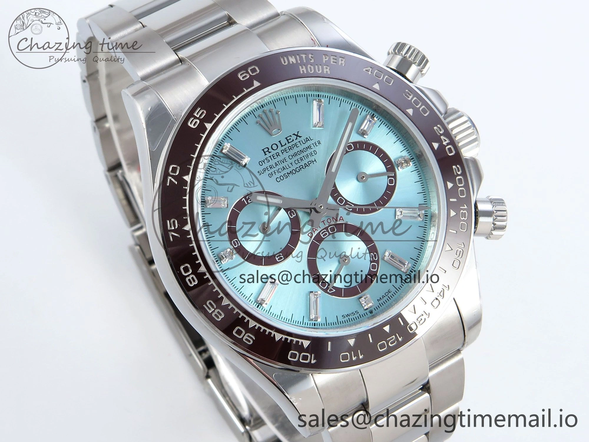 Daytona 126506 QF 1:1 Best Edition Ice Blue Crystal Dial on SS Bracelet Strap SH4131 V5