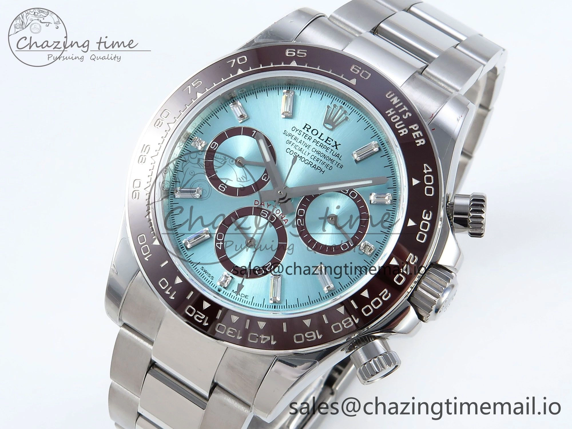 Daytona 126506 QF 1:1 Best Edition Ice Blue Crystal Dial on SS Bracelet Strap SH4131 V5