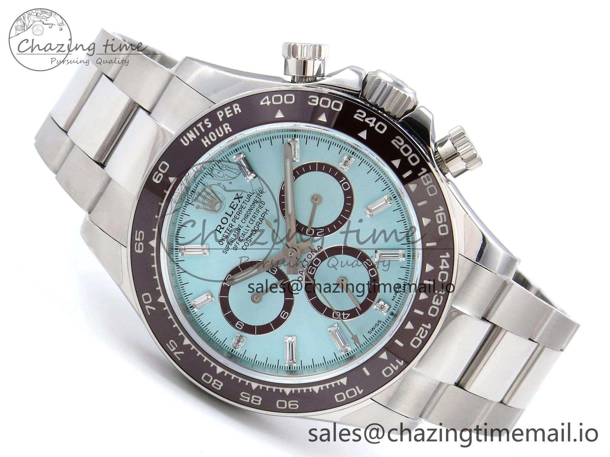 Daytona 126506 QF 1:1 Best Edition Ice Blue Dial Crystal Marker on SS YG Braclet SH4131 V5