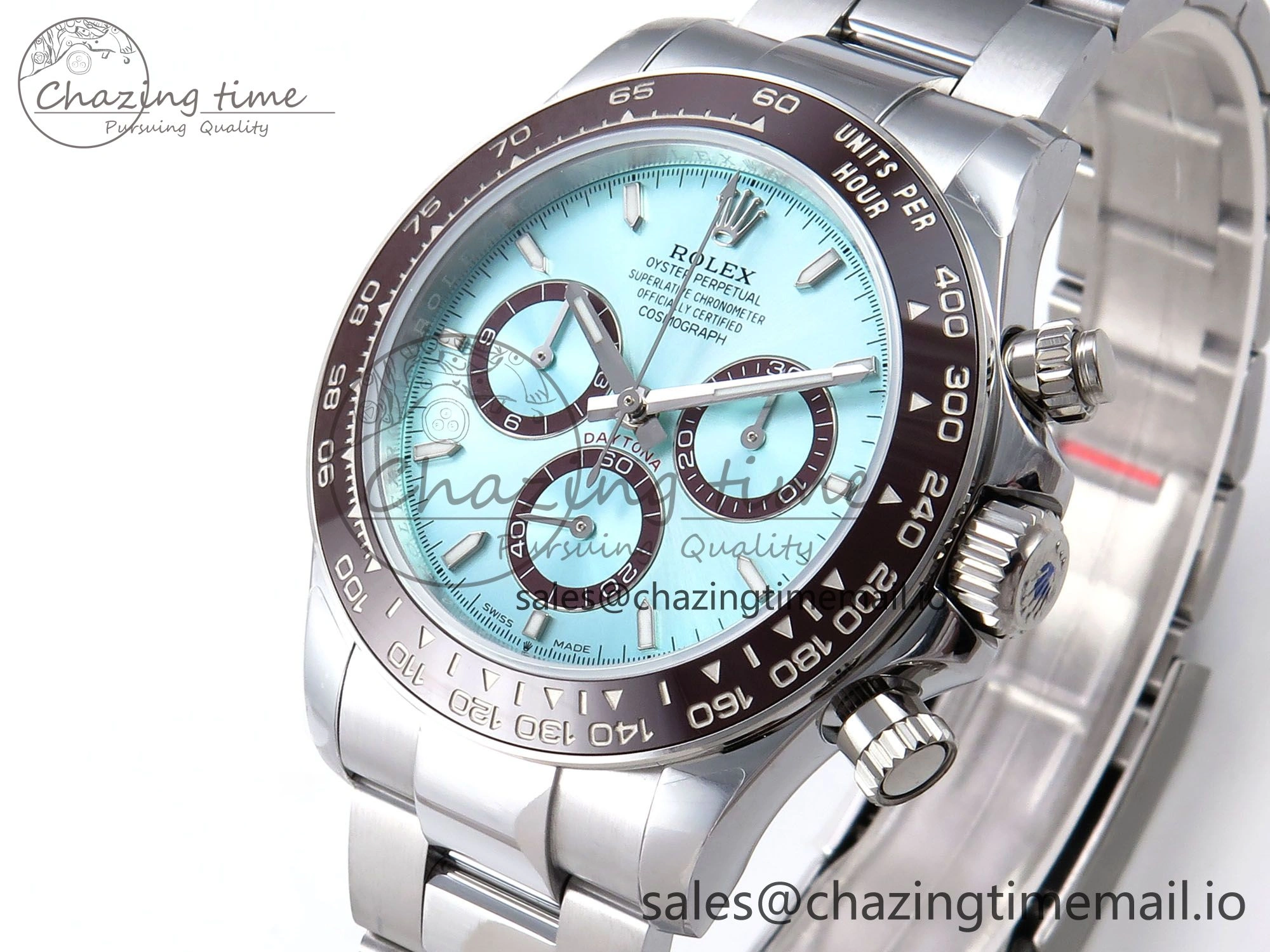 Daytona 126506 QF 1:1 Best Edition Ice Blue Dial Lume Marker on SS YG Bracelet SH4131 V6 (Gain Weight）