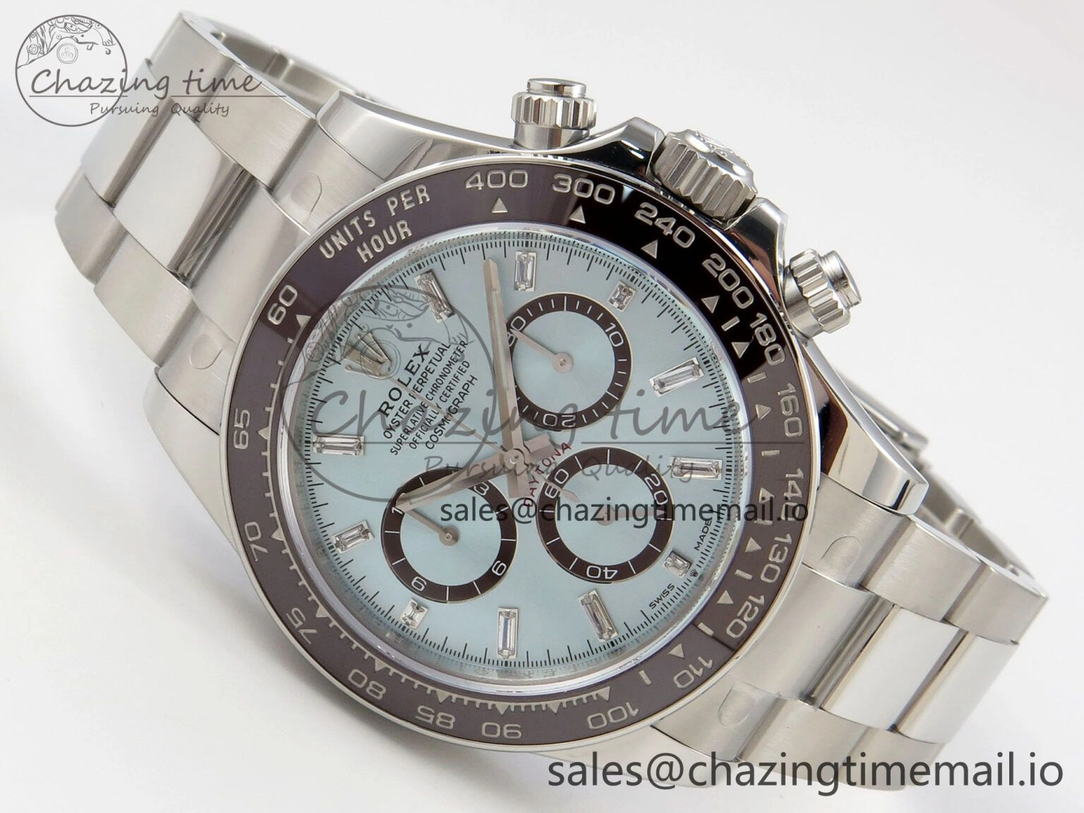 Daytona 126506 VSF 1:1 Best Edition 904L Steel Ice Blue Crystal Dial on SS Braclet VS4131 V2 (Weighted)