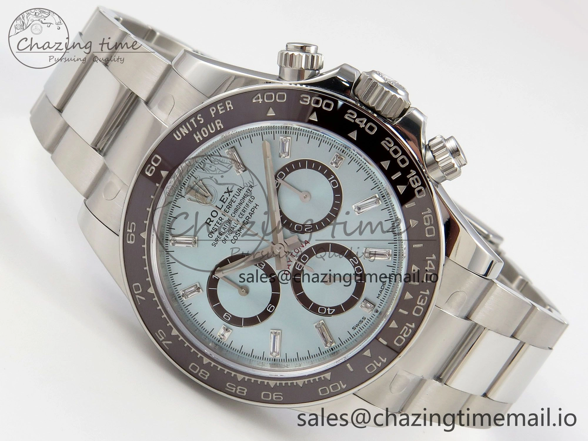 Daytona 126506 VSF 1:1 Best Edition 904L Steel Ice Blue Crystal Dial on SS Braclet VS4131 V2 (Weighted)
